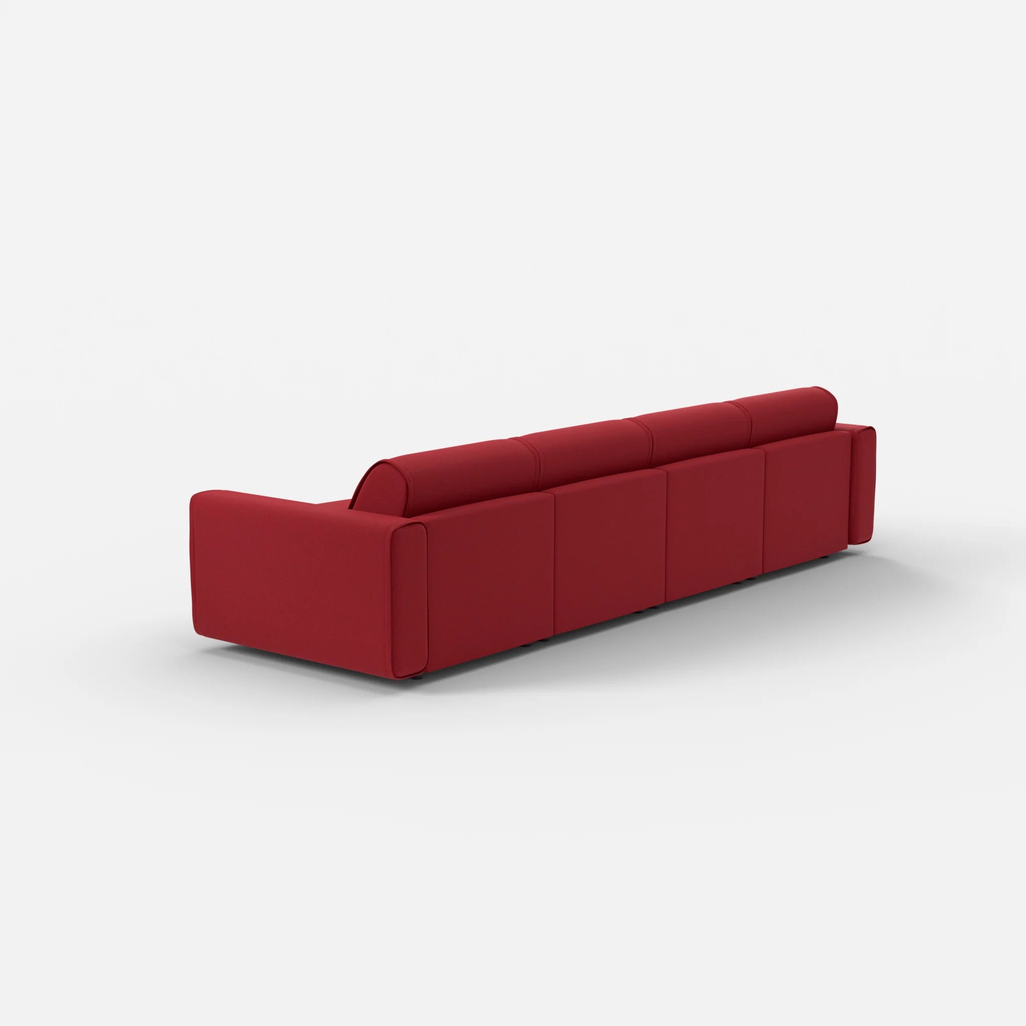 4 Sitzer Sofa Belleform mit breiter Armlehne 1 dama0053 in Rot von hinten