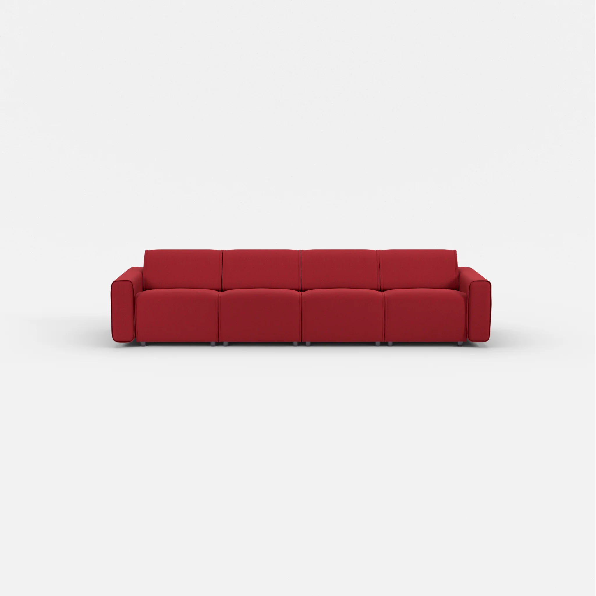 4 Sitzer Sofa Belleform mit breiter Armlehne 1 dama0053 in Rot von vorne