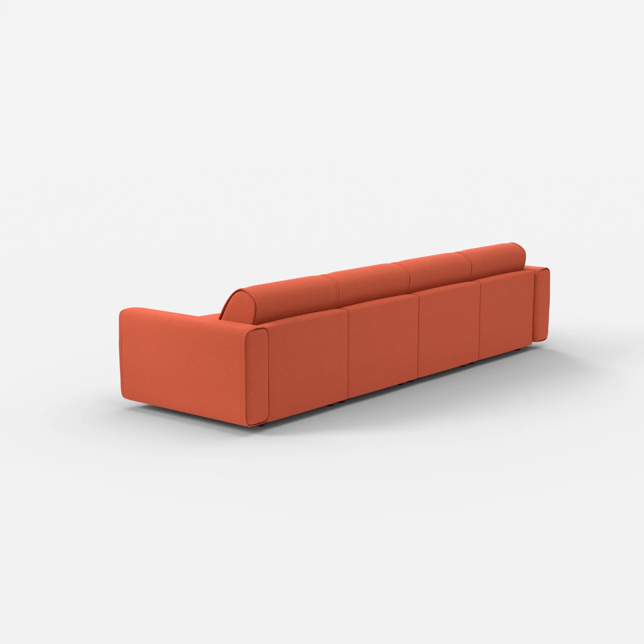 4 Sitzer Sofa Belleform mit breiter Armlehne 1 dama0062 in Orange von hinten