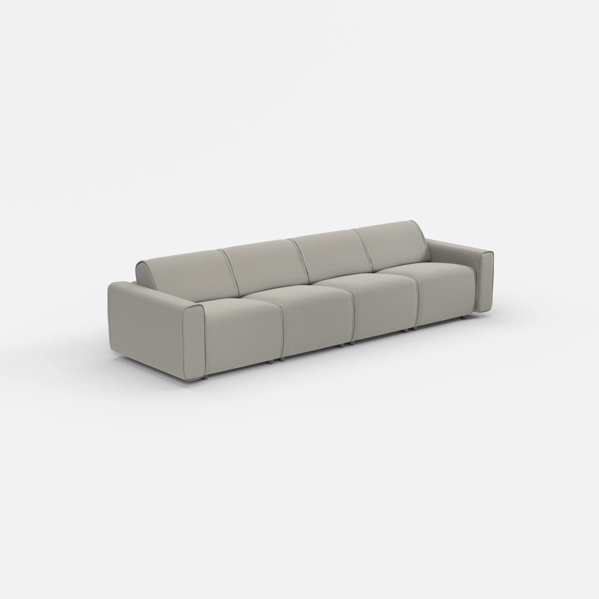 4 Sitzer Sofa Belleform mit breiter Armlehne 1 nabucco1003 in Hellgrau von der Seite