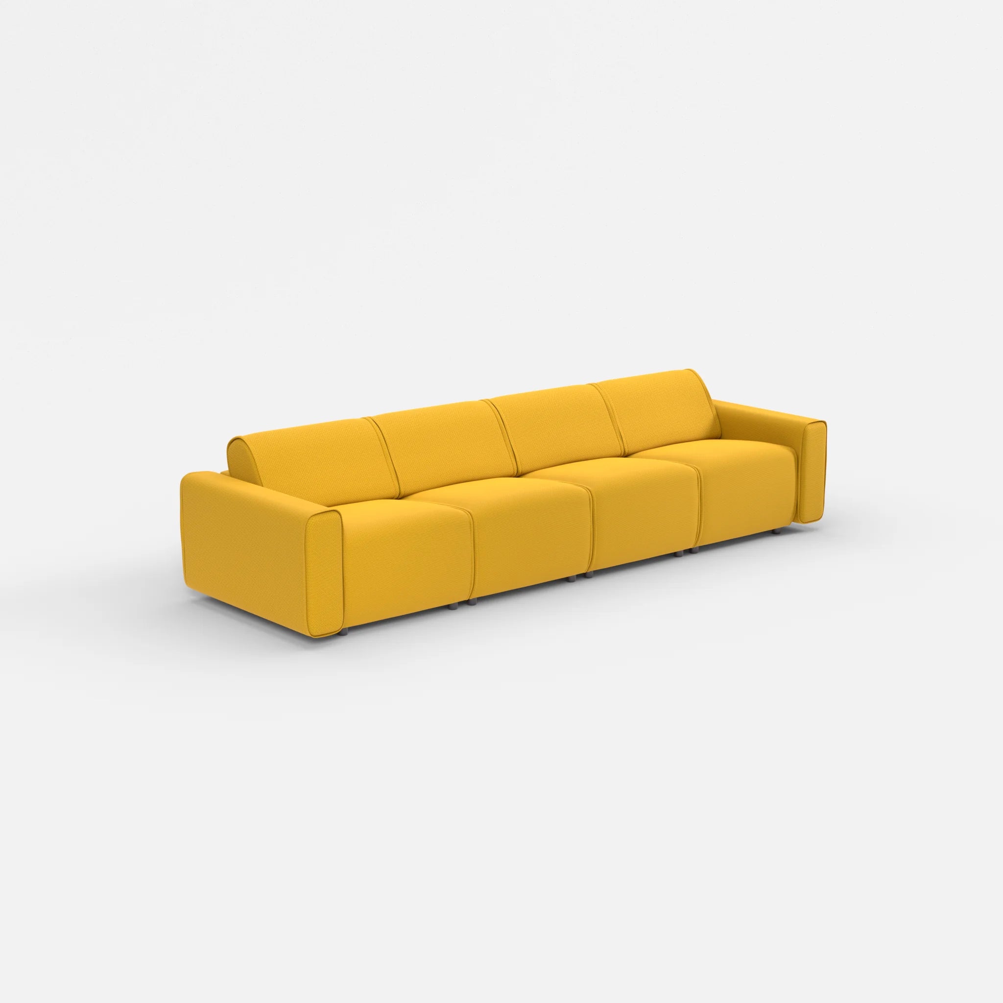 4 Sitzer Sofa Belleform mit breiter Armlehne 1 nabucco3019 in Curry von der Seite