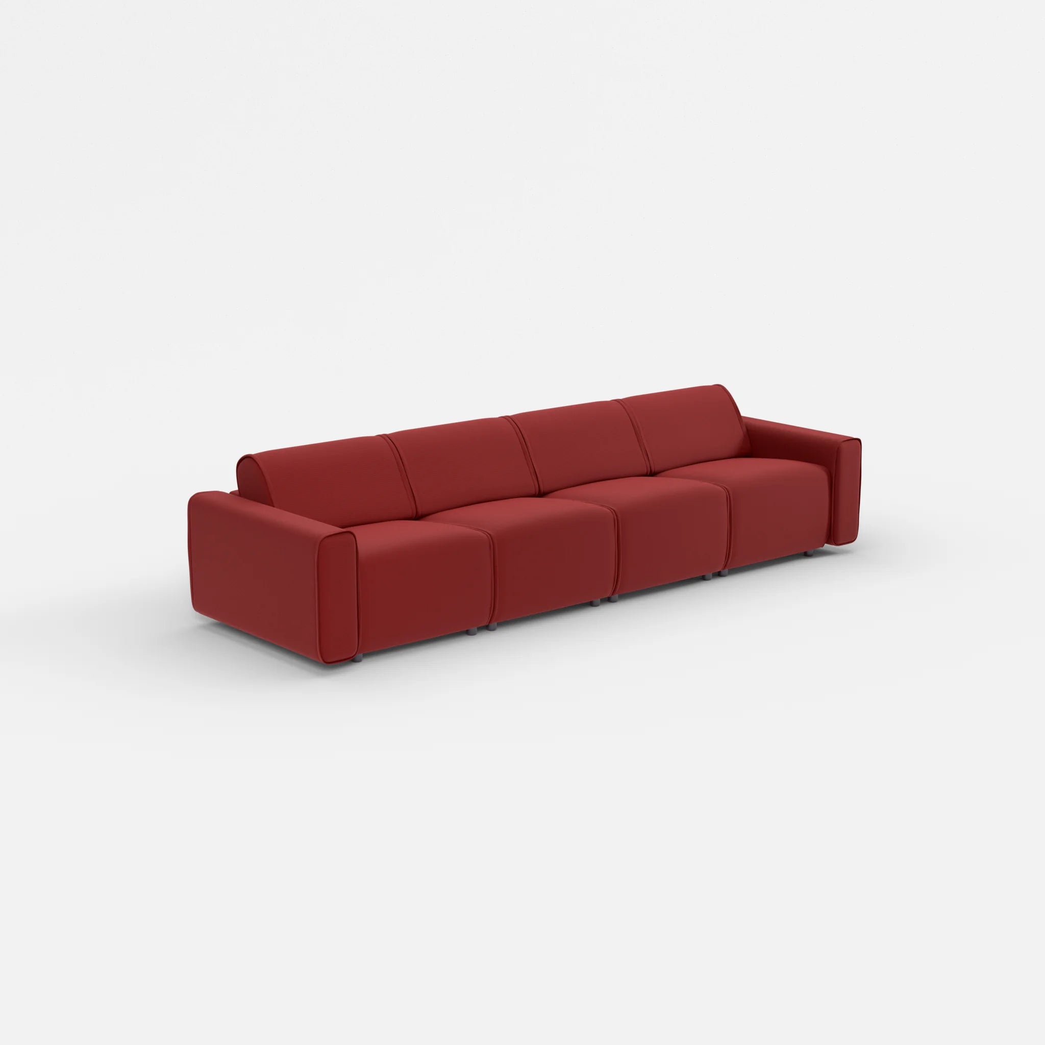 4 Sitzer Sofa Belleform mit breiter Armlehne 1 nabucco4021 in Rot von der Seite