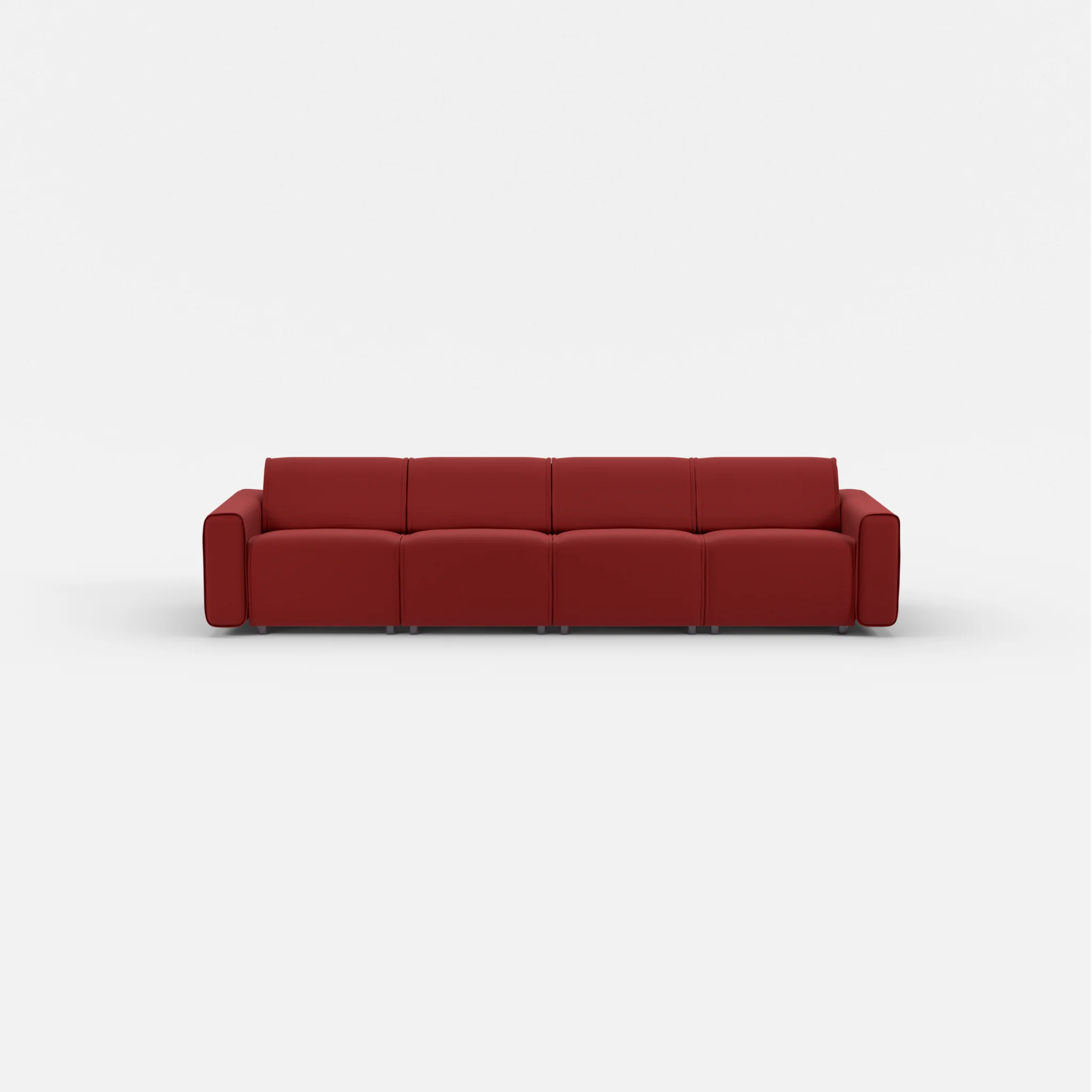 4 Sitzer Sofa Belleform mit breiter Armlehne 1 nabucco4021 in Rot von vorne