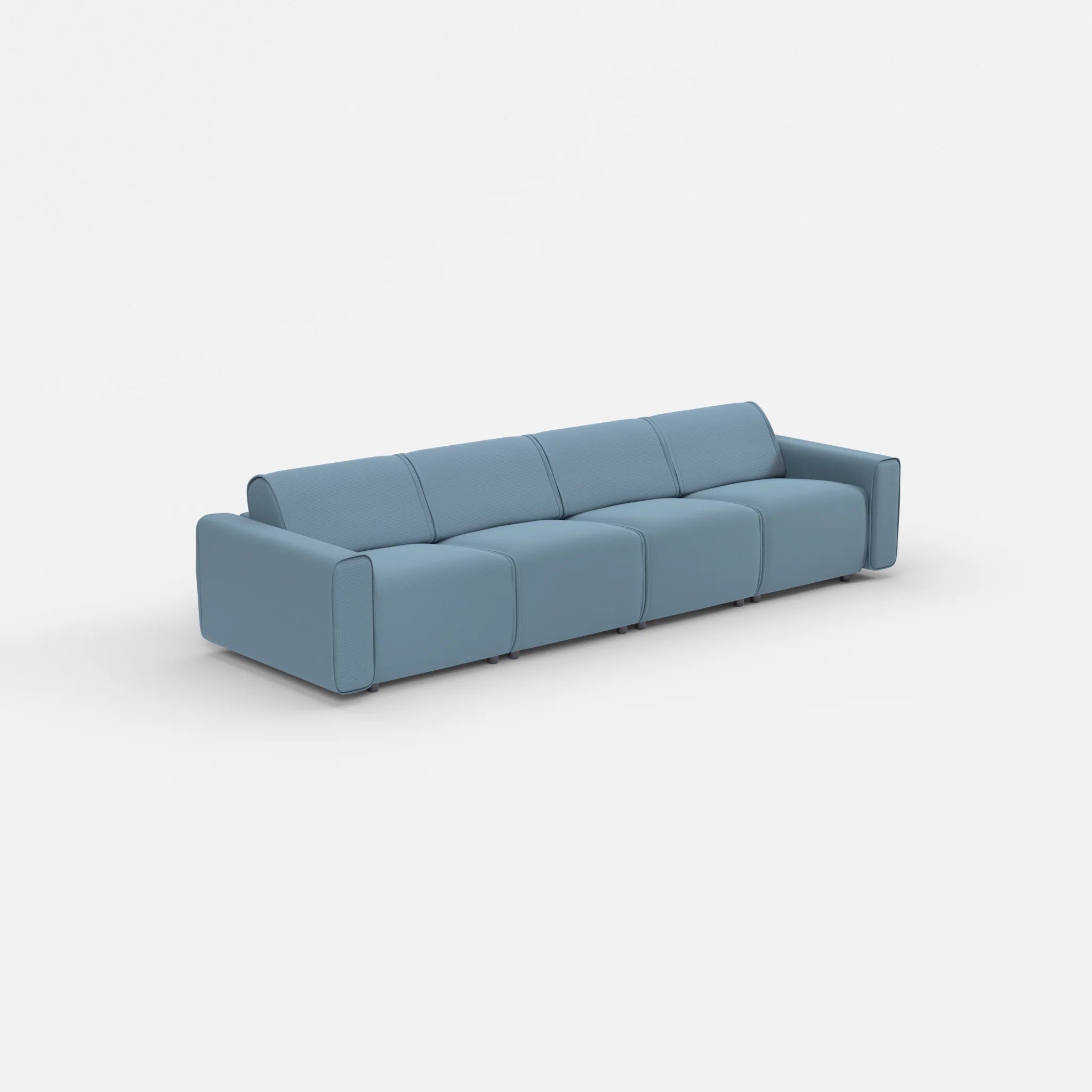 4 Sitzer Sofa Belleform mit breiter Armlehne 1 nabucco6043 in Blau von der Seite