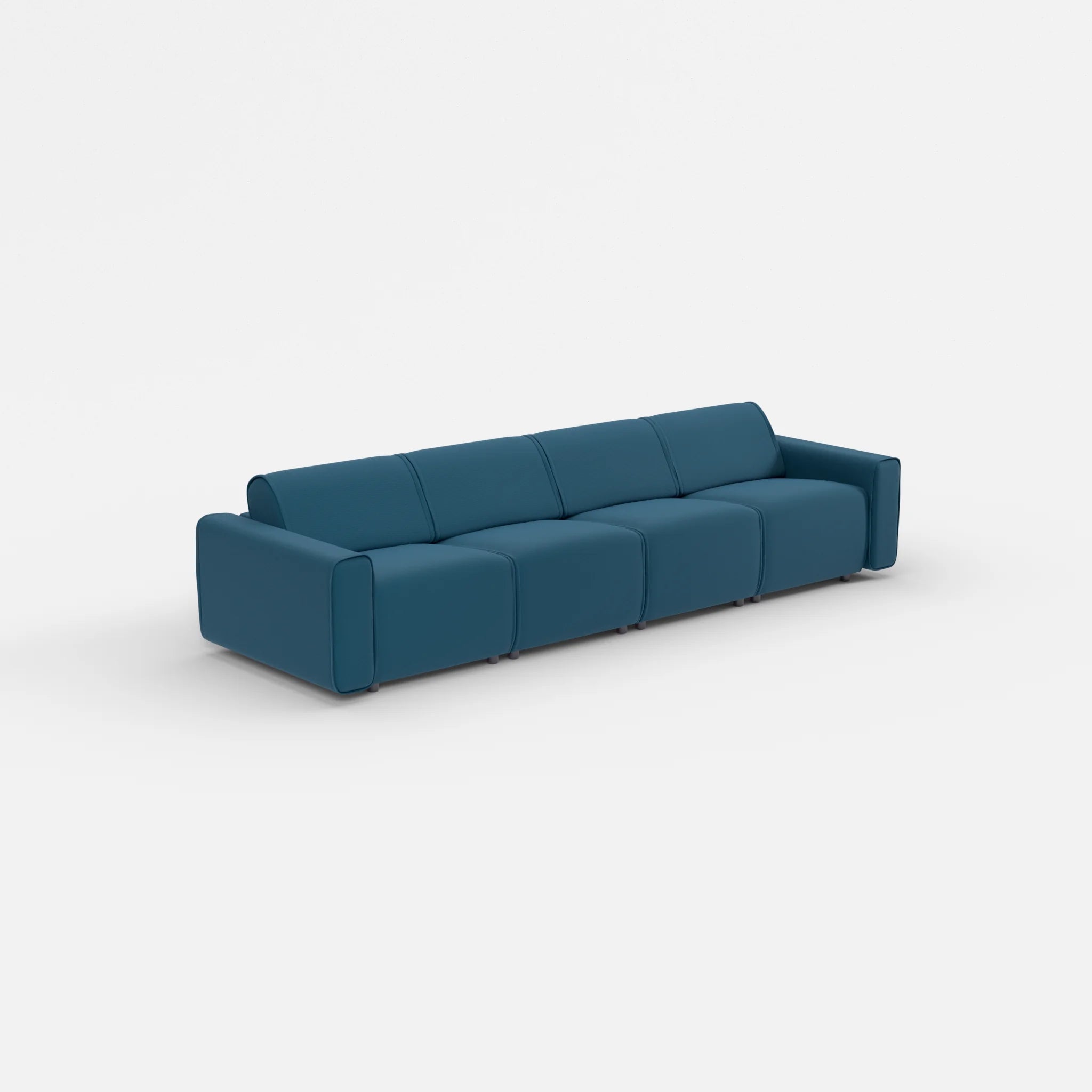 4 Sitzer Sofa Belleform mit breiter Armlehne 1 nabucco6075 in Blau von der Seite