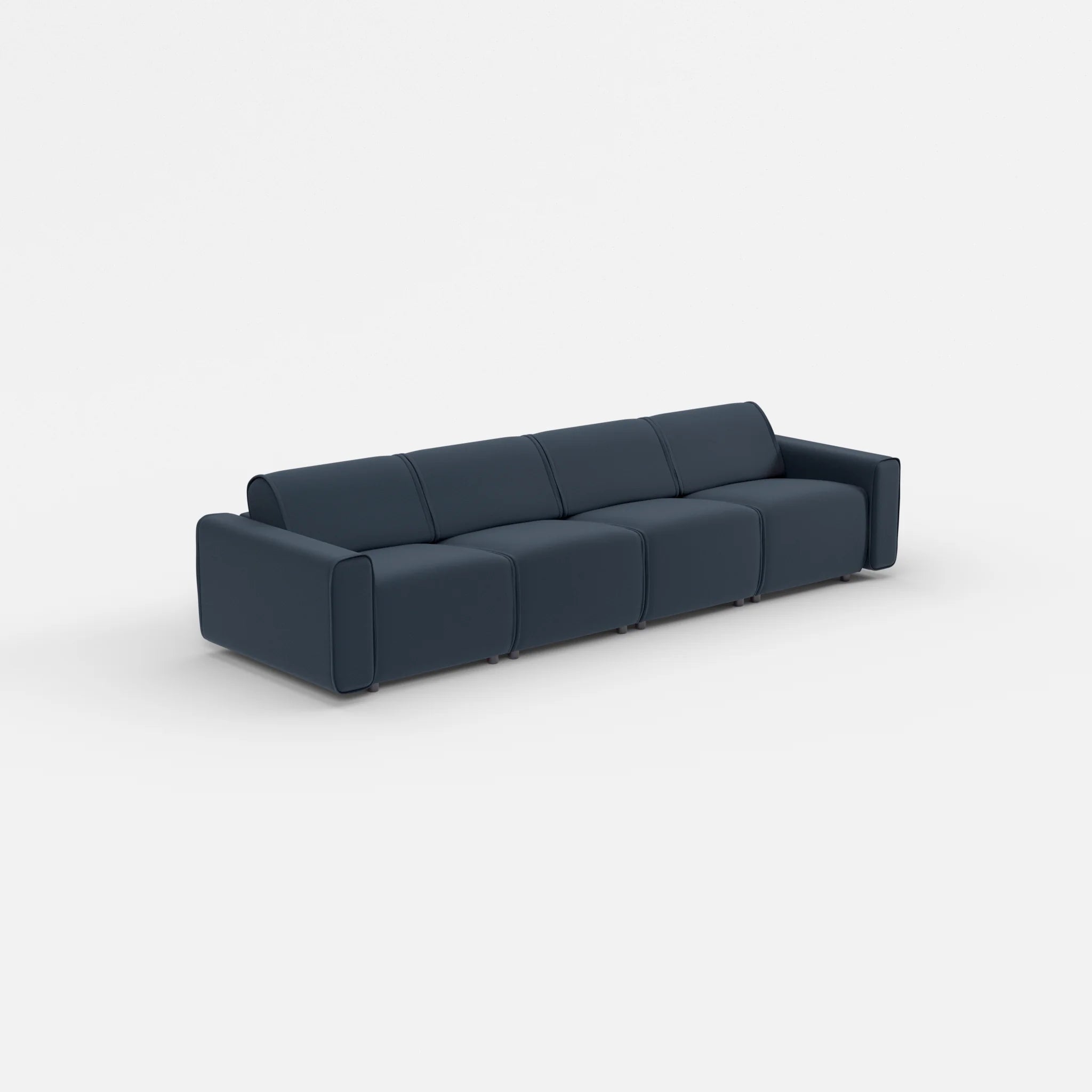 4 Sitzer Sofa Belleform mit breiter Armlehne 1 nabucco6098 in Dunkelblau von der Seite