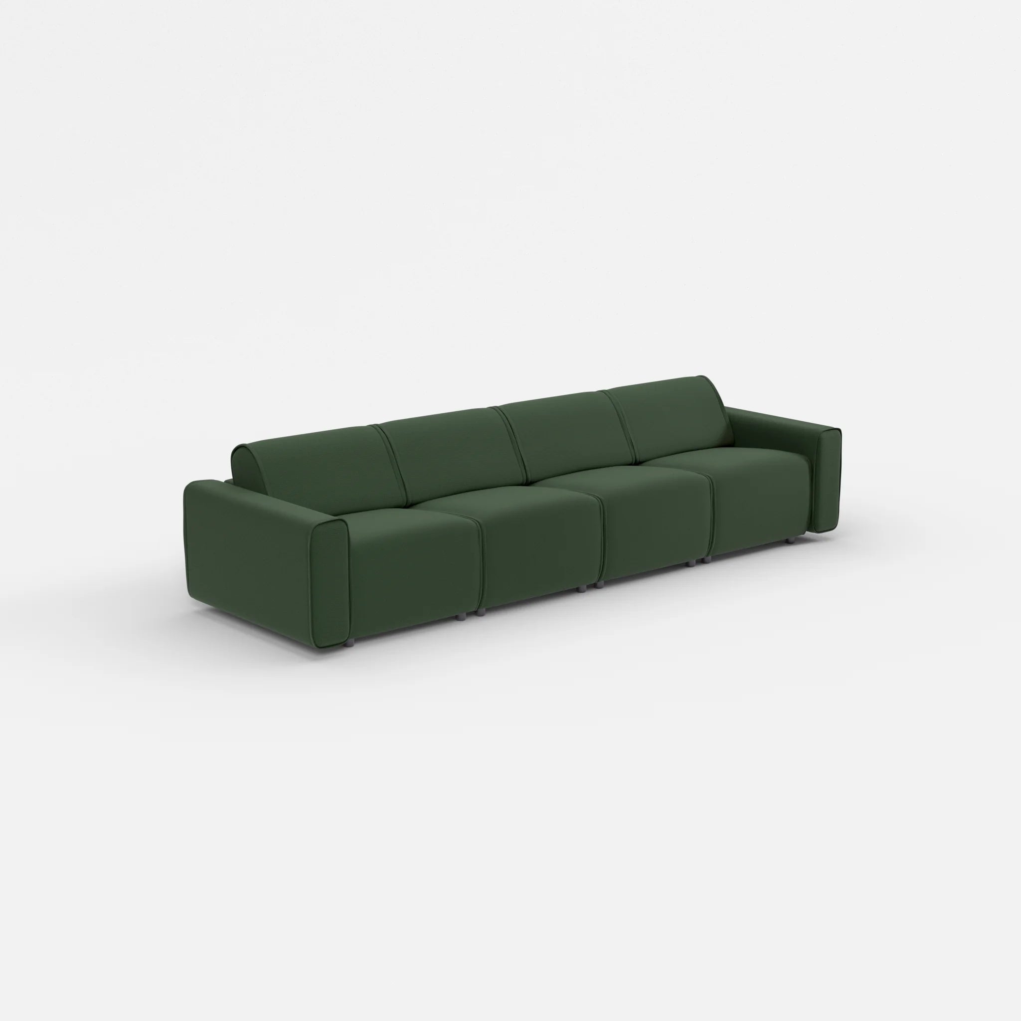 4 Sitzer Sofa Belleform mit breiter Armlehne 1 nabucco7029 in Dunkelgrün von der Seite