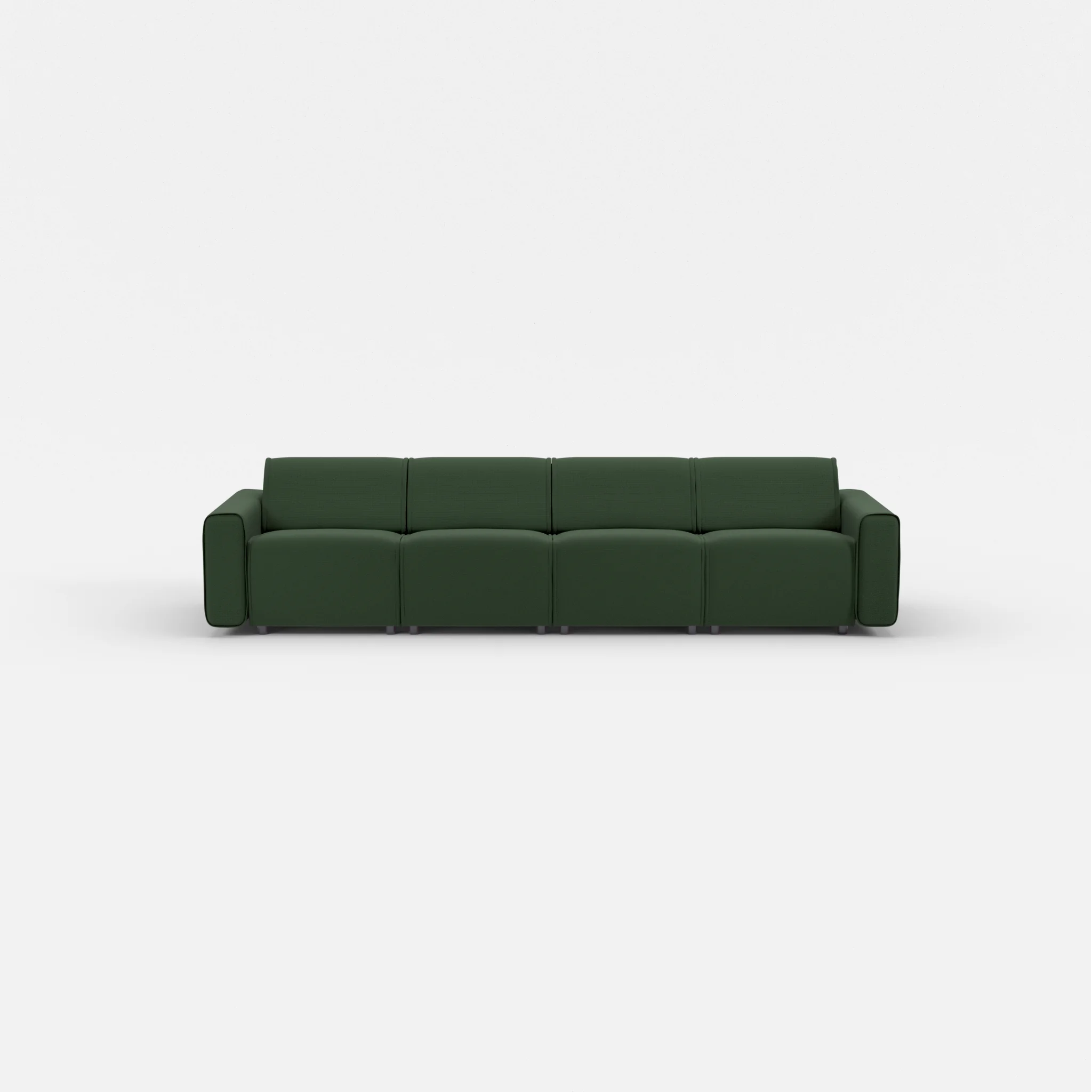 4 Sitzer Sofa Belleform mit breiter Armlehne 1 nabucco7029 in Dunkelgrün von vorne