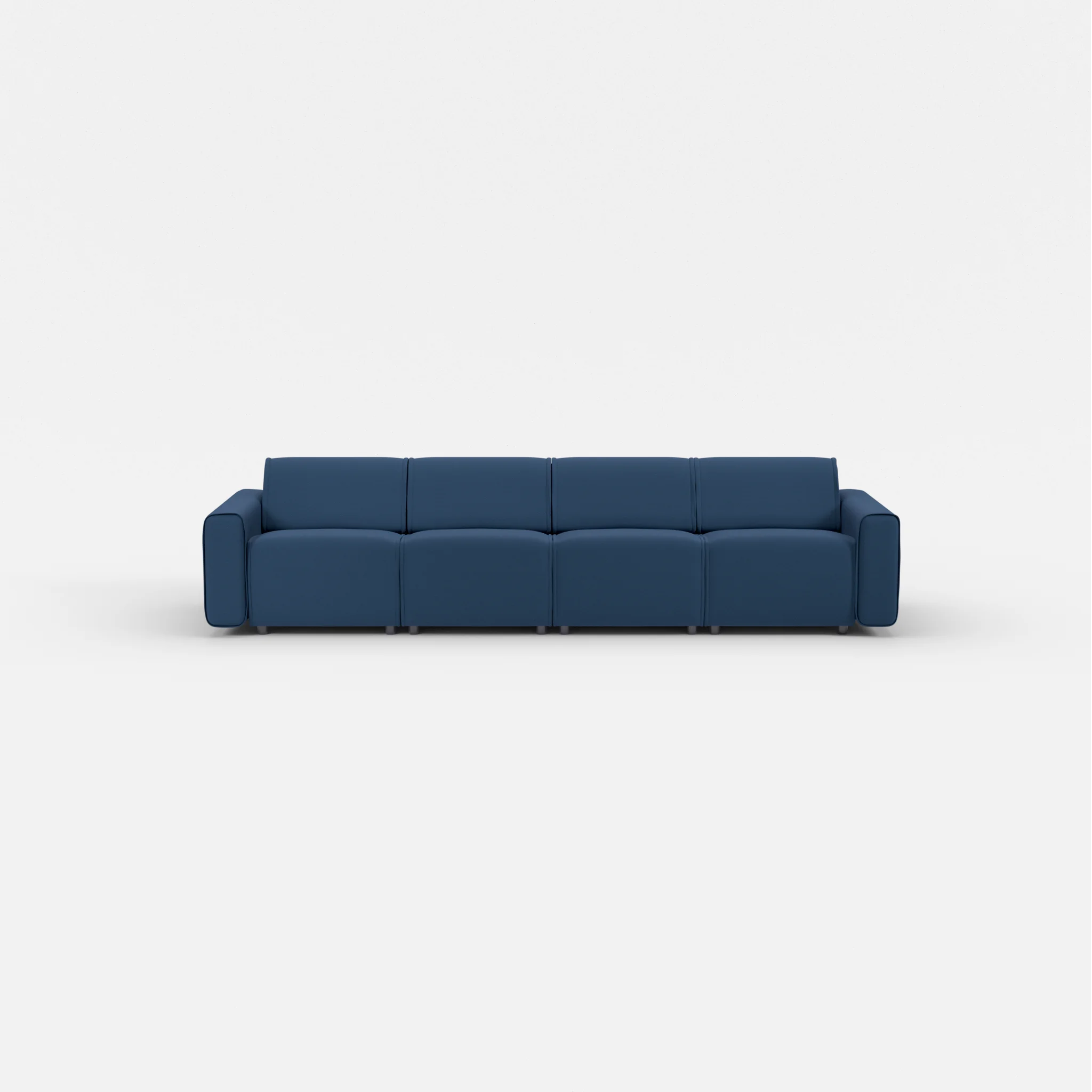 4 Sitzer Sofa Belleform mit breiter Armlehne 1 novumamur in Navy von vorne