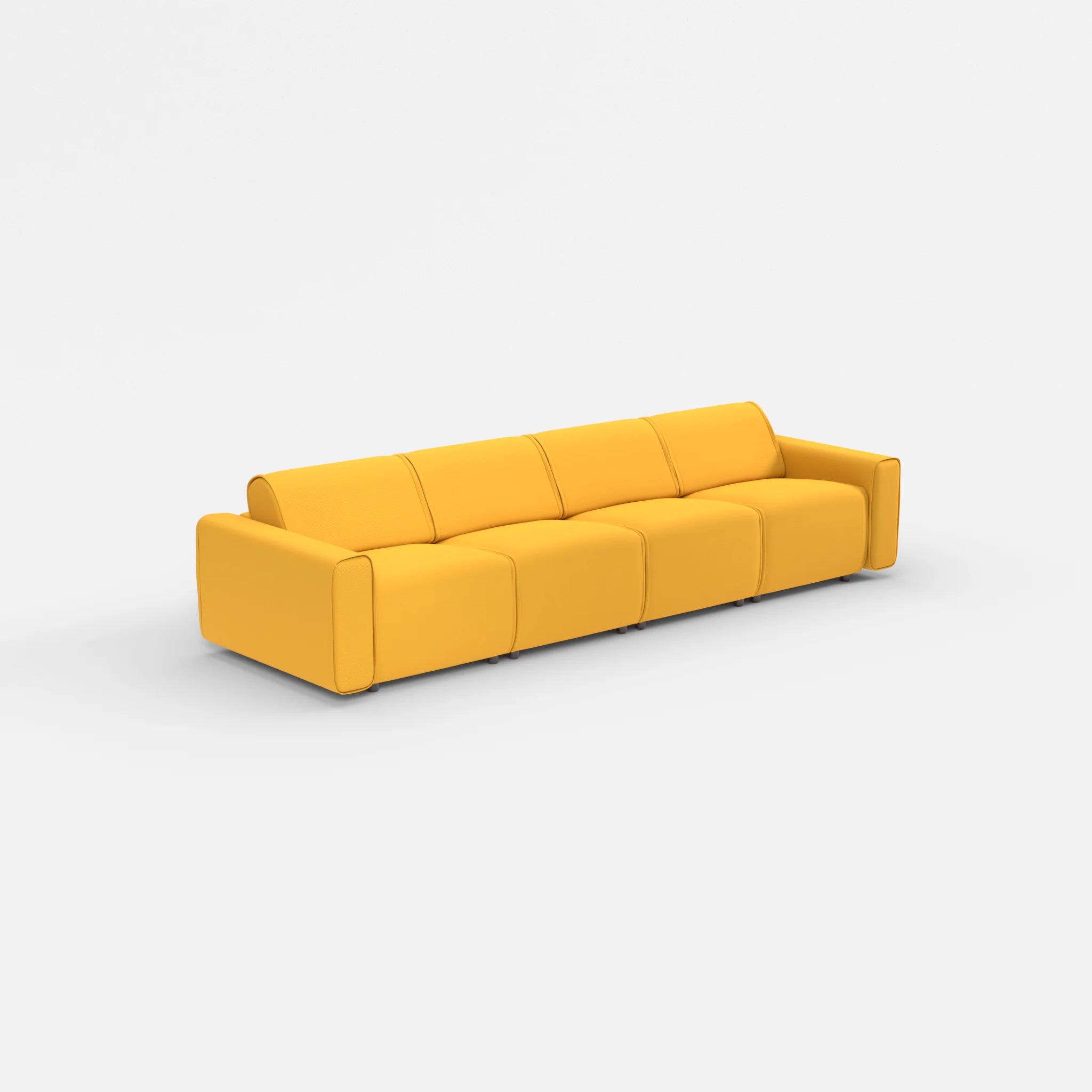 4 Sitzer Sofa Belleform mit breiter Armlehne 1 novumcurry in Curry von der Seite