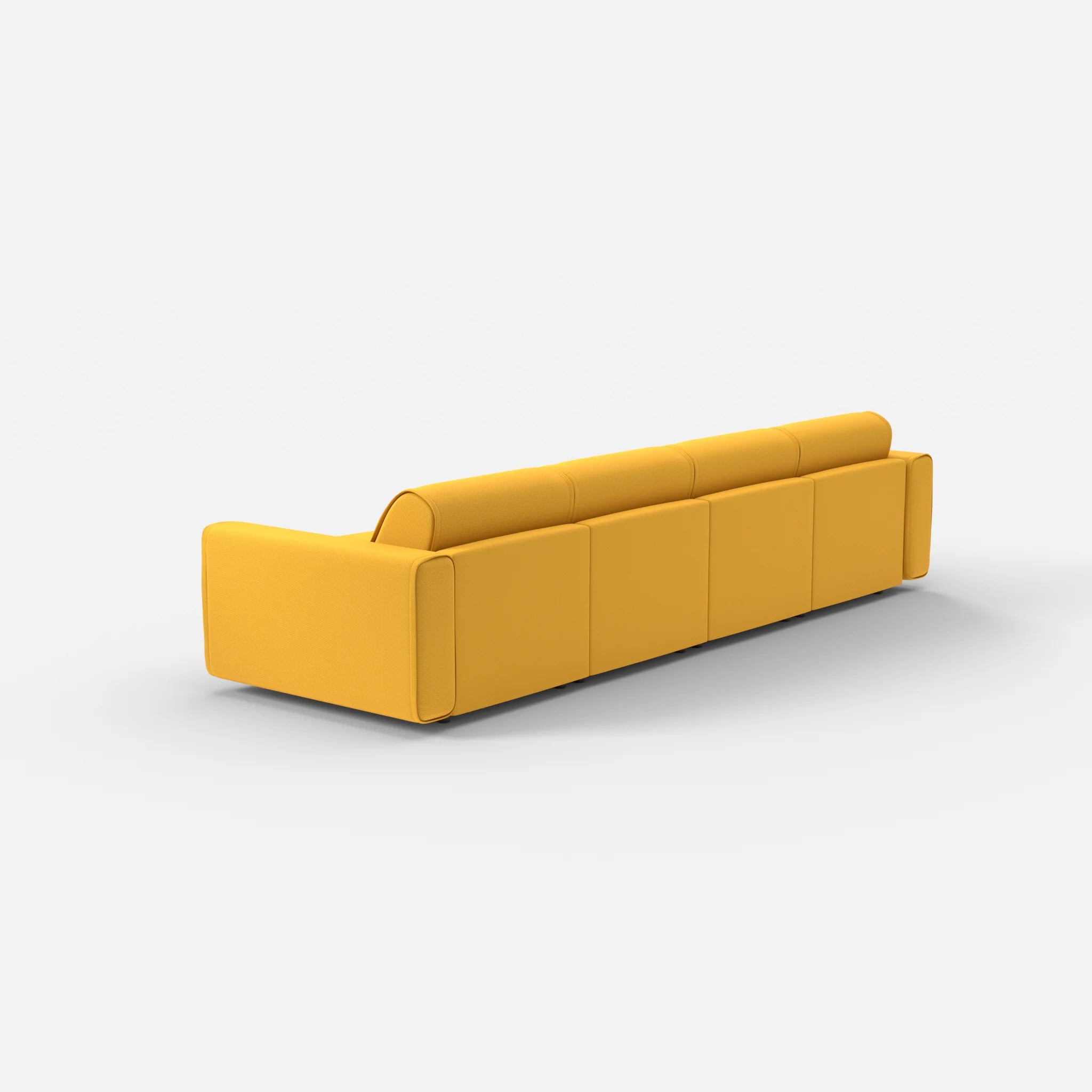 4 Sitzer Sofa Belleform mit breiter Armlehne 1 novumcurry in Curry von hinten