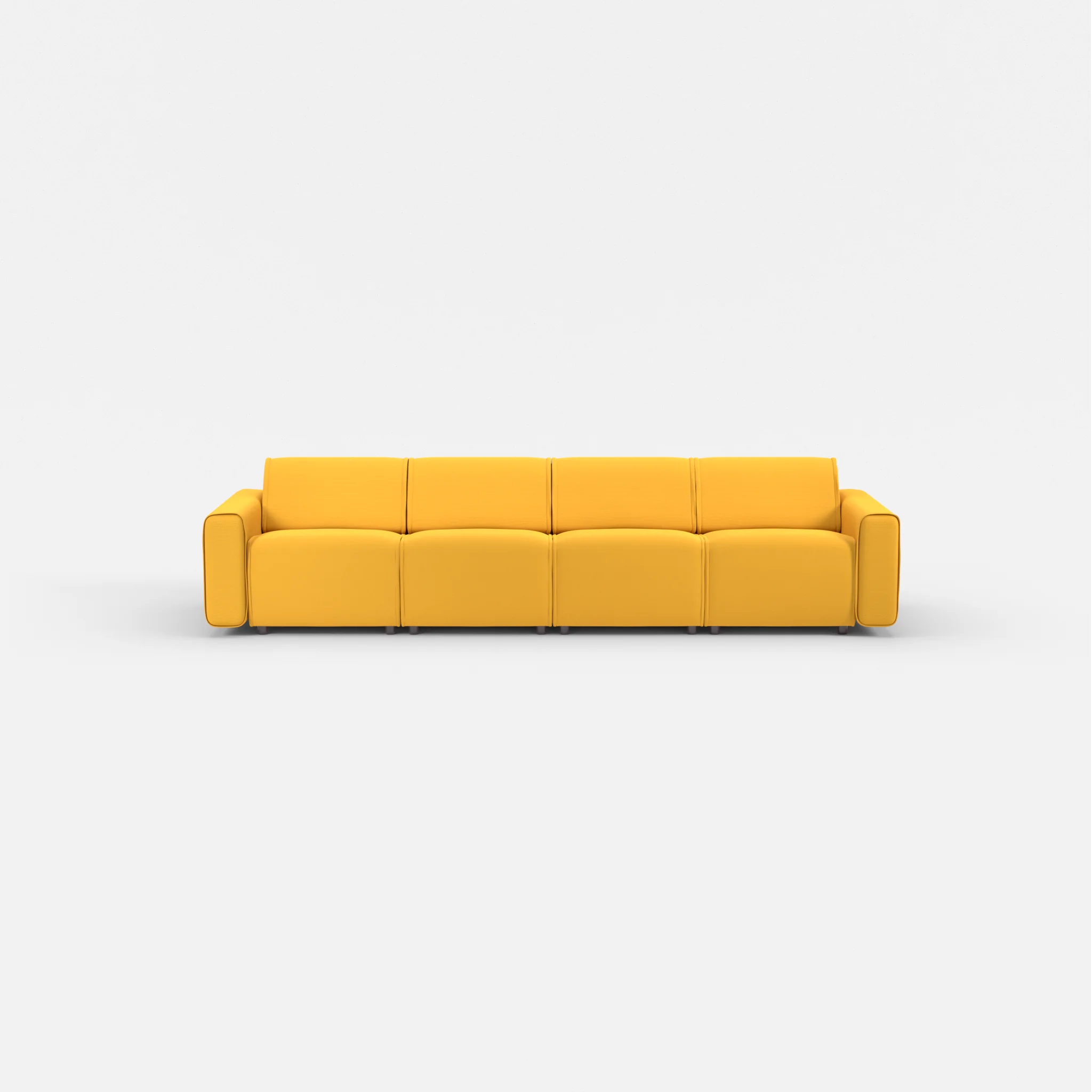4 Sitzer Sofa Belleform mit breiter Armlehne 1 novumcurry in Curry von vorne