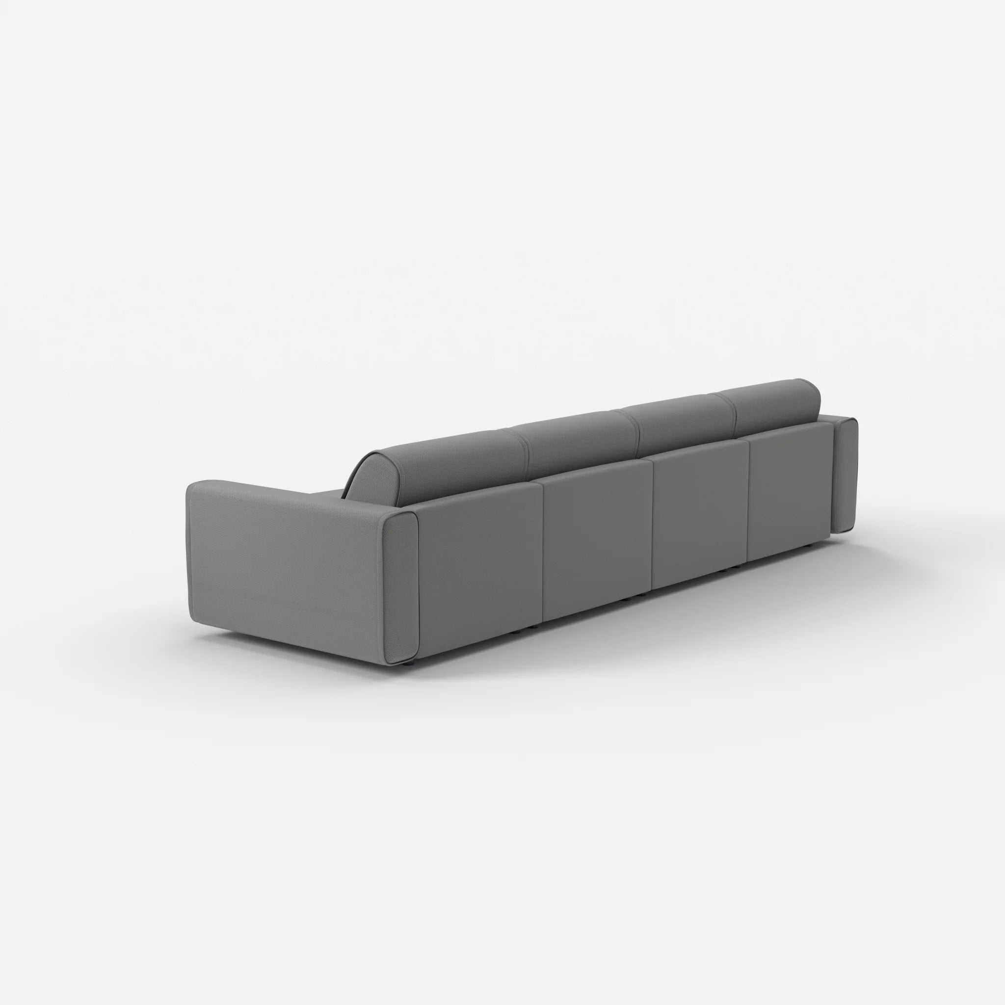 4 Sitzer Sofa Belleform mit breiter Armlehne 1 novumkies in Mittelgrau von hinten
