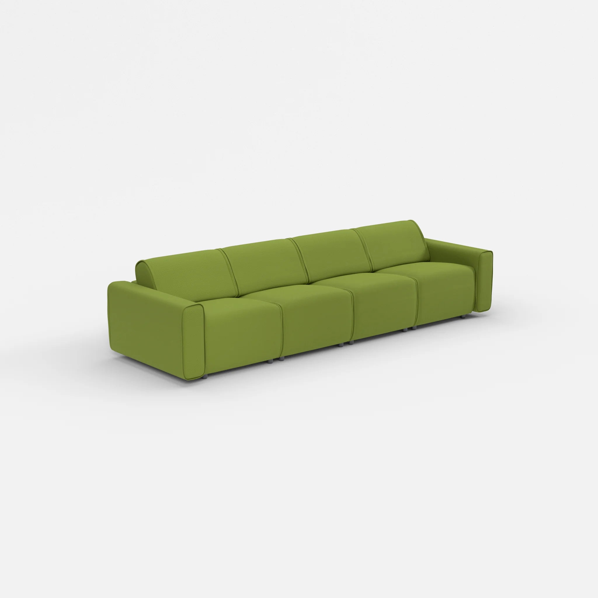 4 Sitzer Sofa Belleform mit breiter Armlehne 1 novummoss in Grün von der Seite