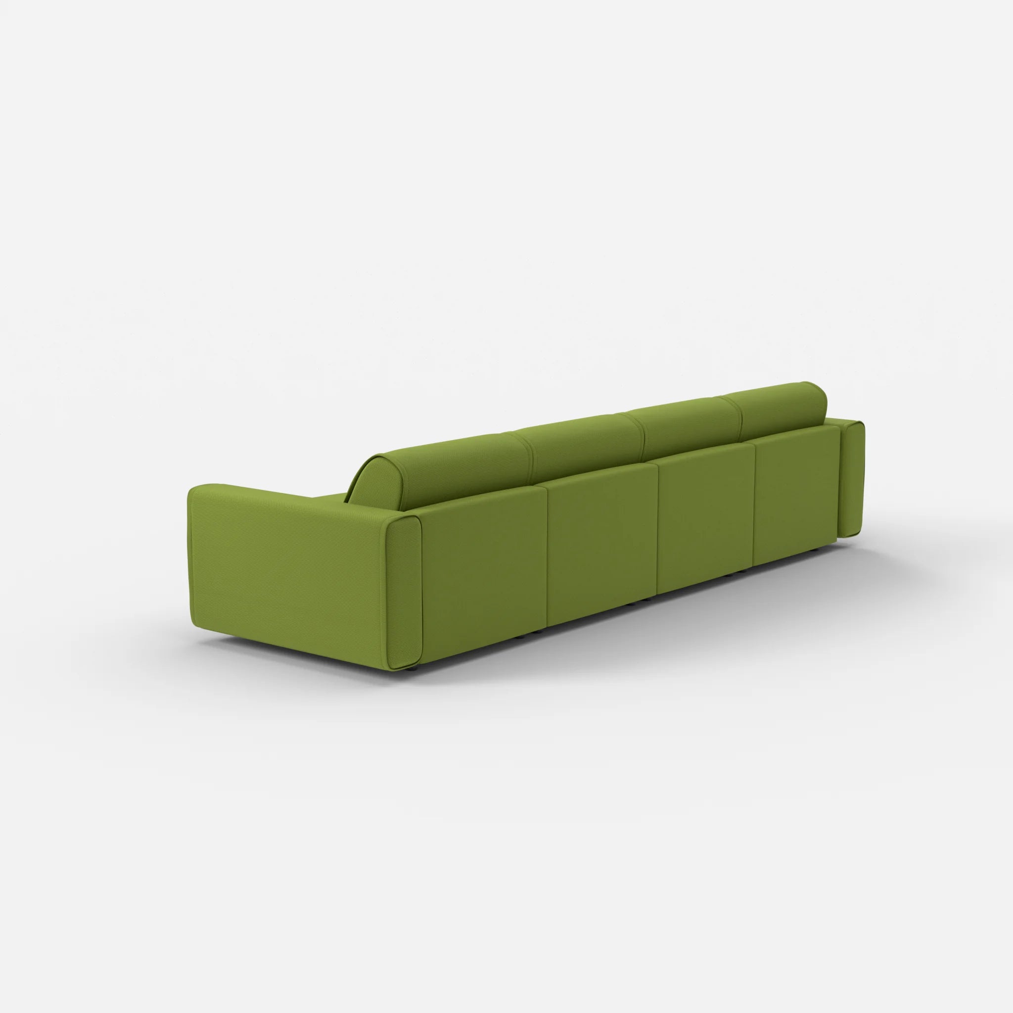 4 Sitzer Sofa Belleform mit breiter Armlehne 1 novummoss in Grün von hinten