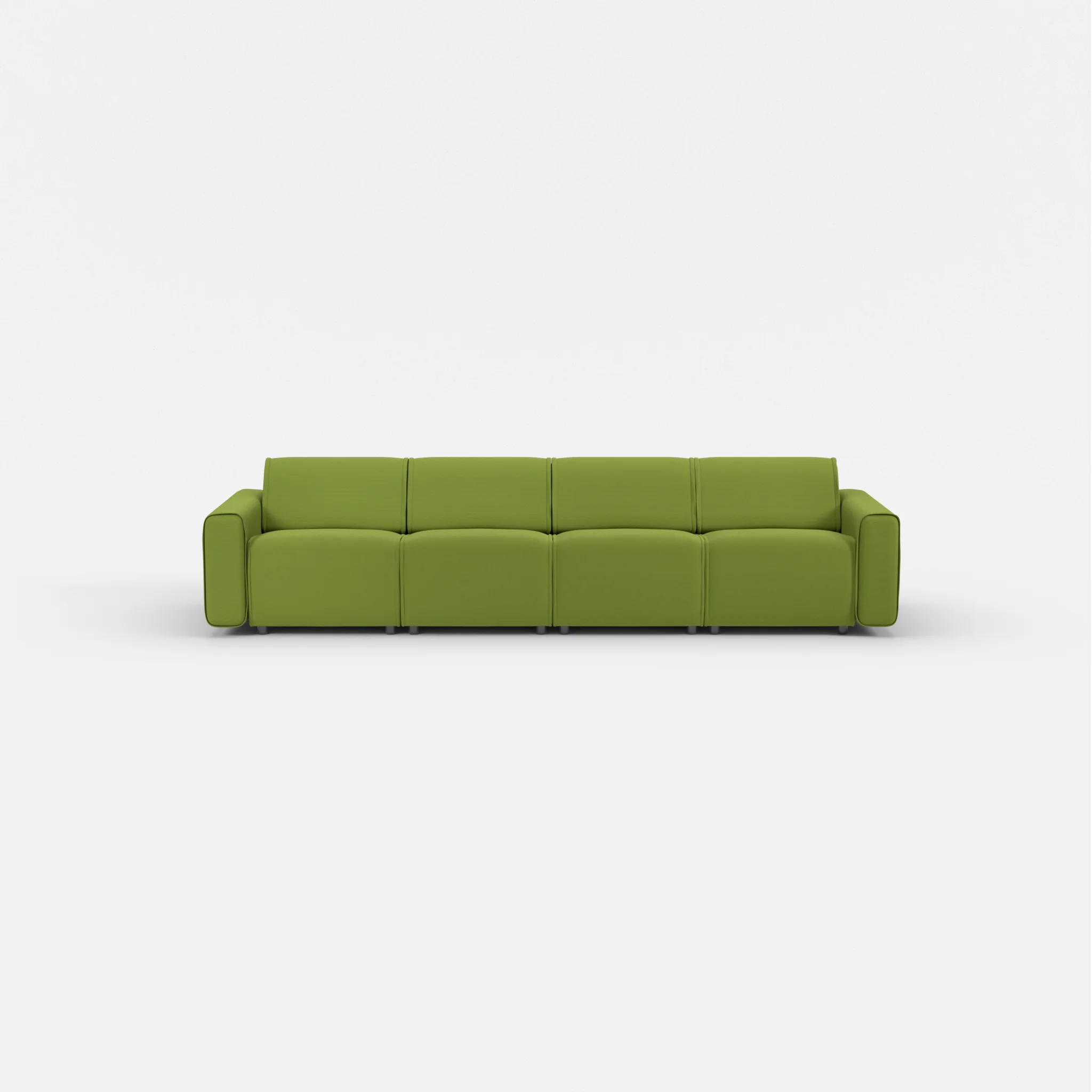 4 Sitzer Sofa Belleform mit breiter Armlehne 1 novummoss in Grün von vorne