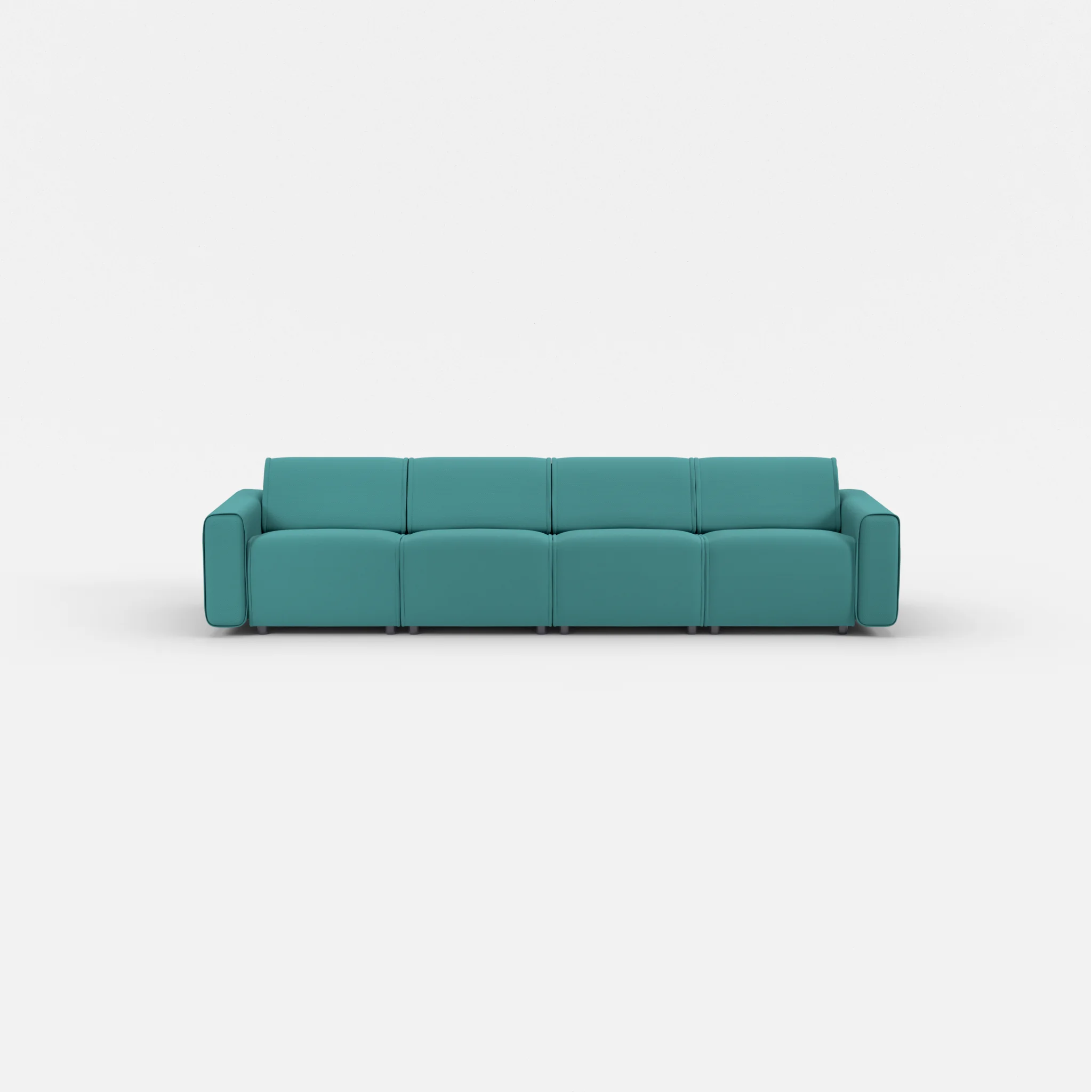 4 Sitzer Sofa Belleform mit breiter Armlehne 1 novumprisma in Türkis von vorne