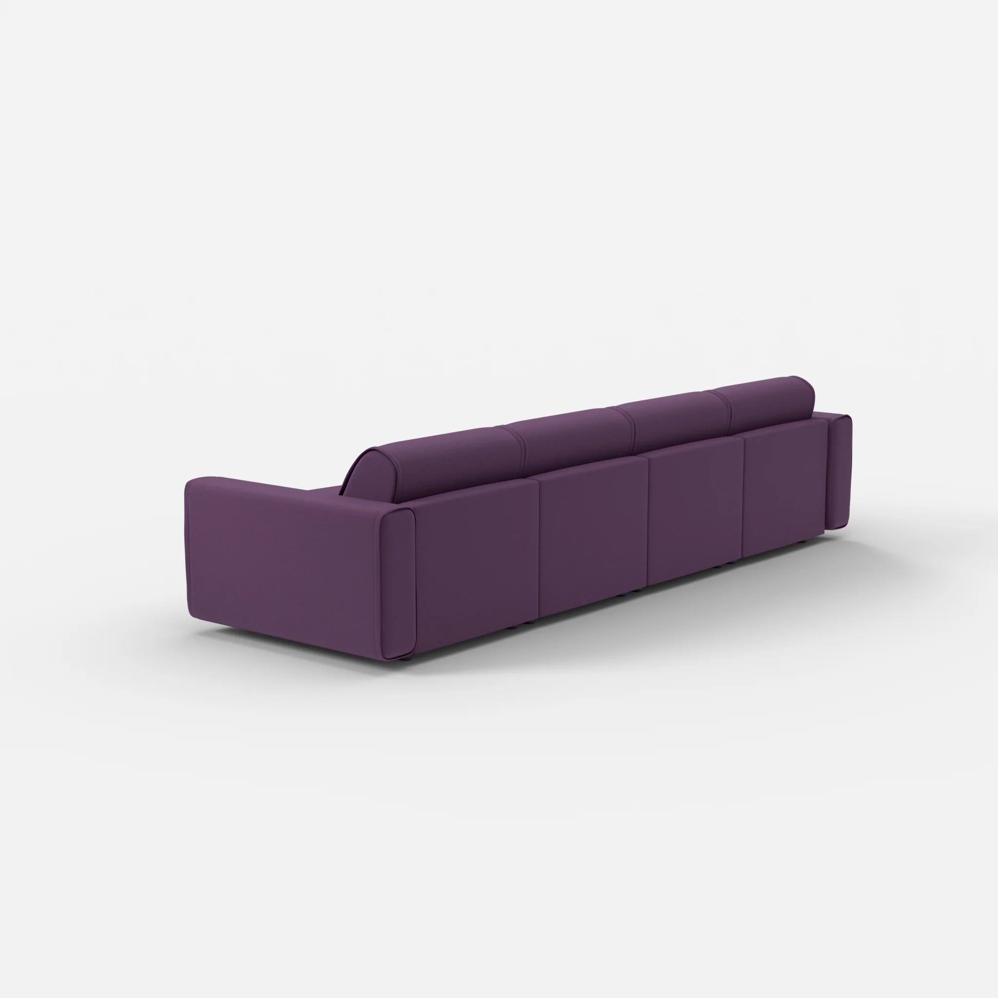 4 Sitzer Sofa Belleform mit breiter Armlehne 1 novumprune in Violett von hinten