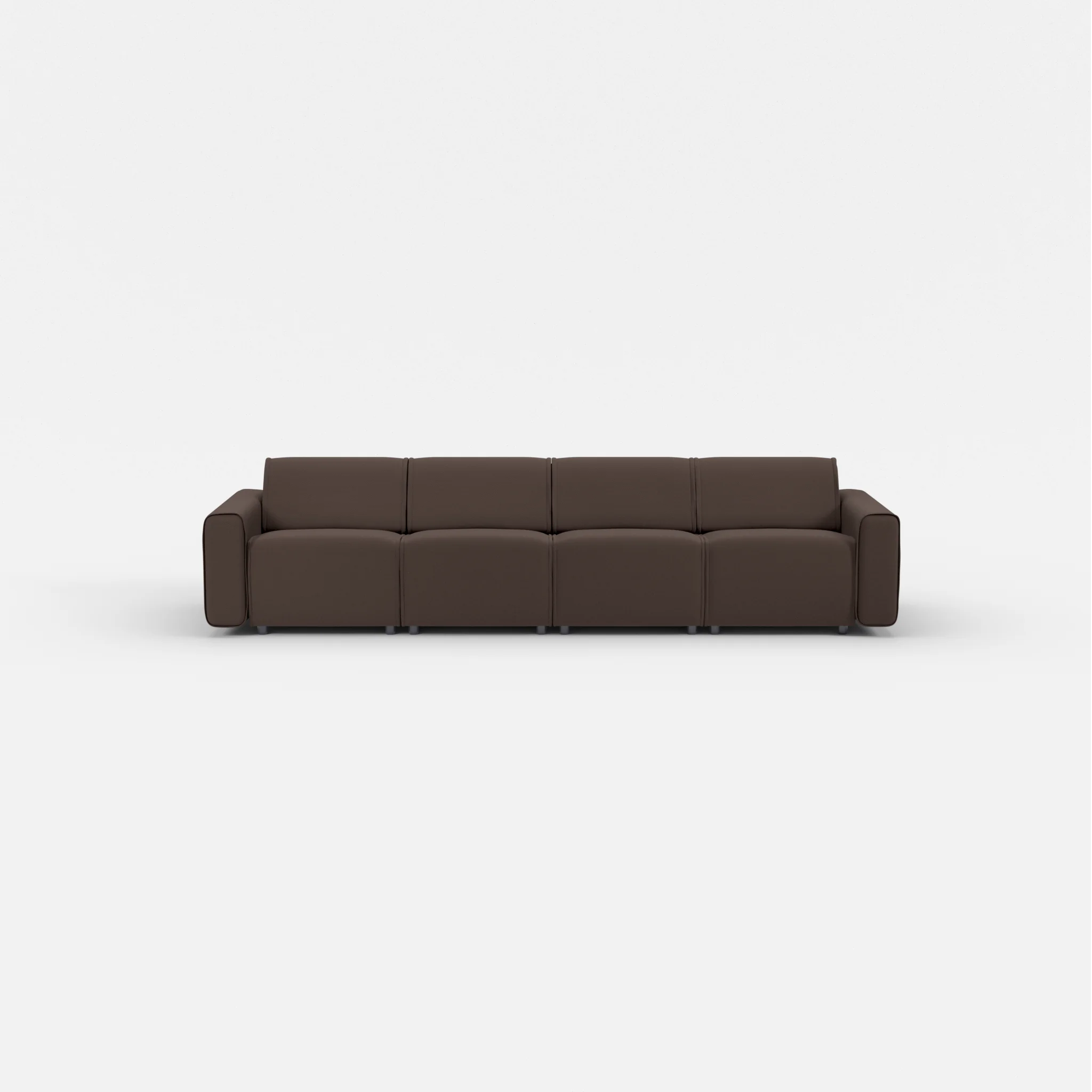 4 Sitzer Sofa Belleform mit breiter Armlehne 1 novumrosewood in Dunkelbraun von vorne