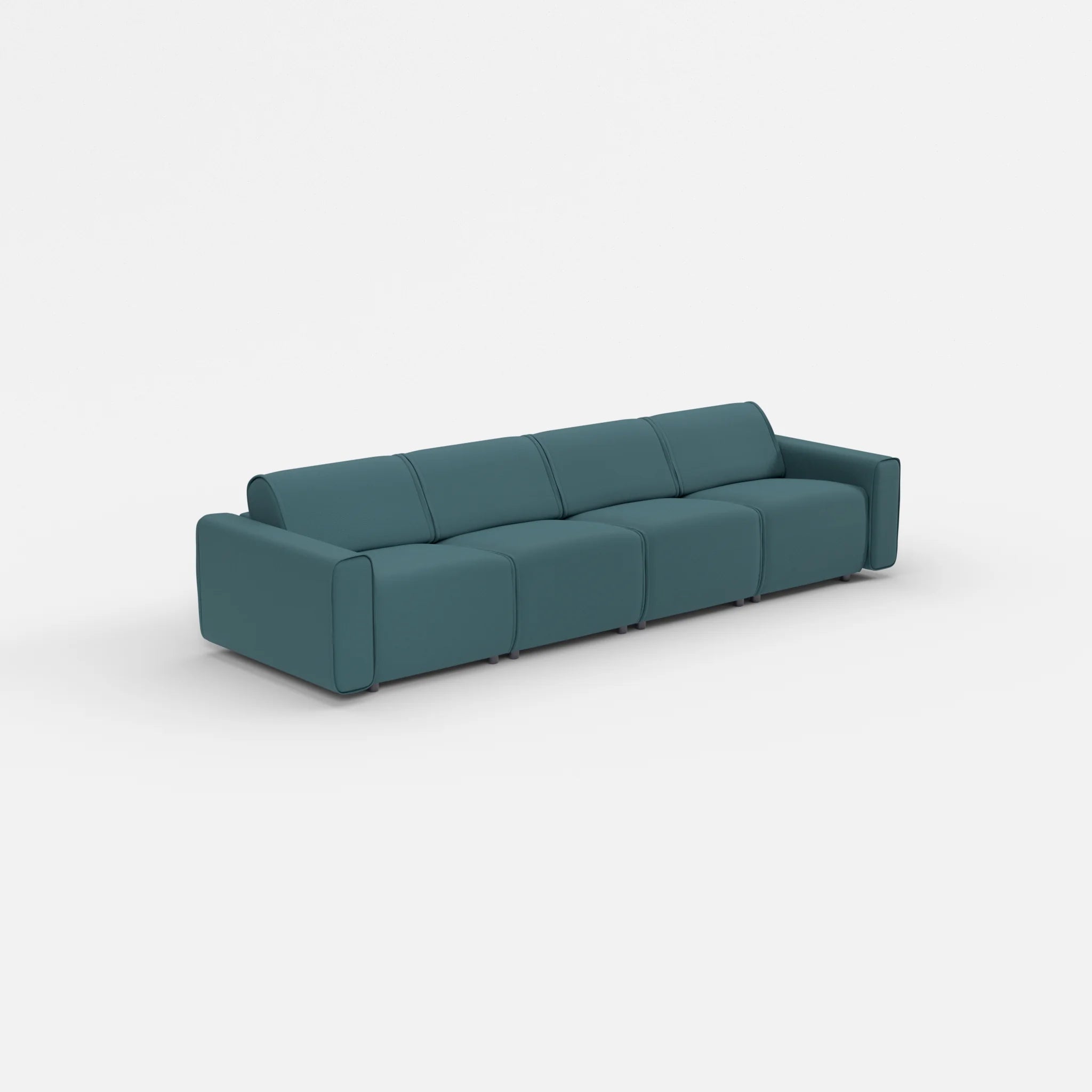 4 Sitzer Sofa Belleform mit breiter Armlehne 1 novumsamoa in Dunkelblau von der Seite