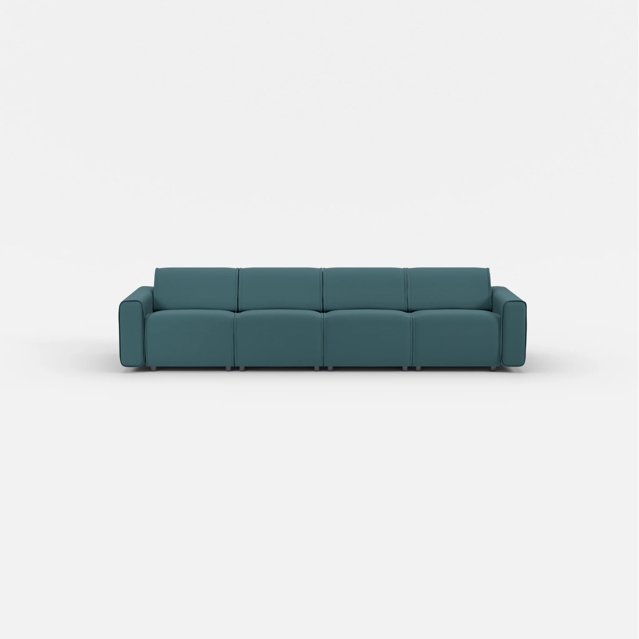 4 Sitzer Sofa Belleform mit breiter Armlehne 1 novumsamoa in Dunkelblau von vorne