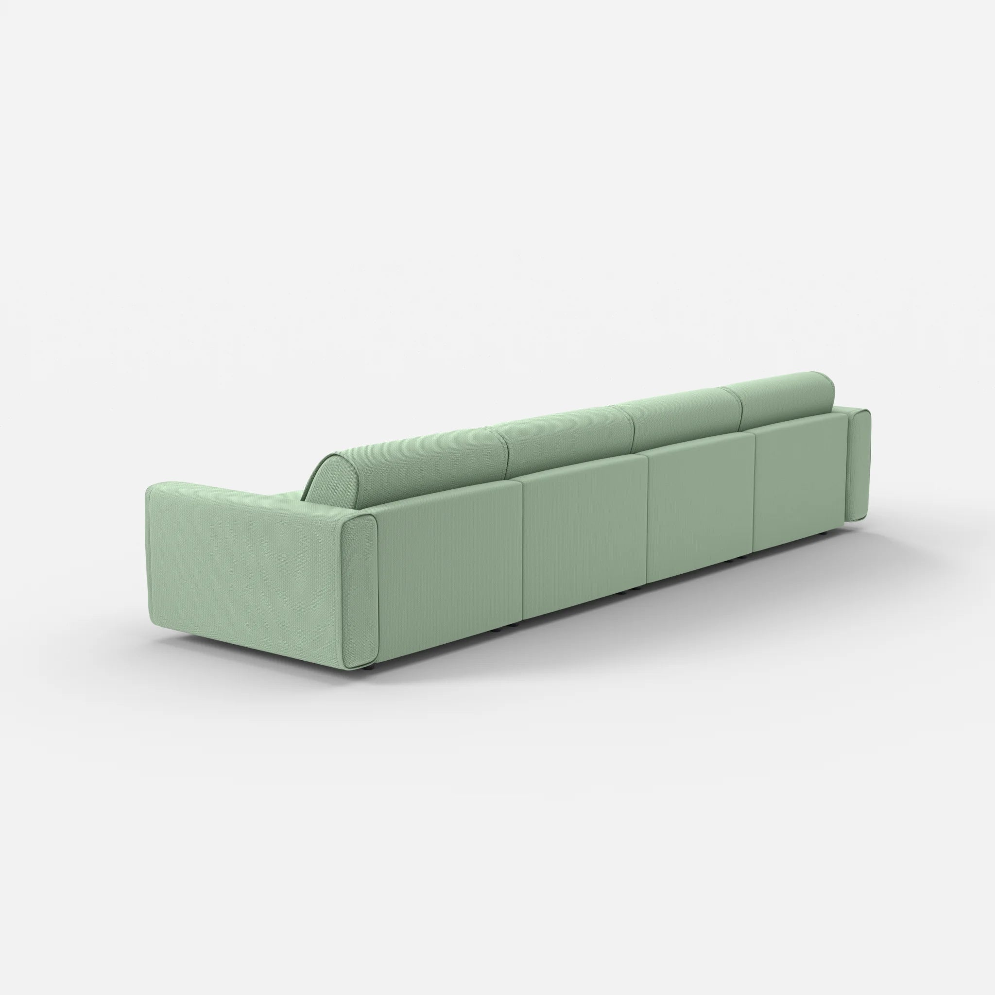 4 Sitzer Sofa Belleform mit breiter Armlehne 2 credoaloe in Hellgrün von hinten