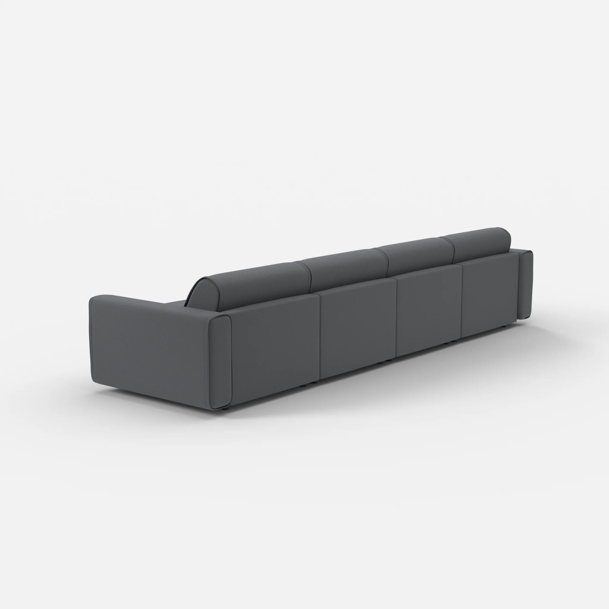 4 Sitzer Sofa Belleform mit breiter Armlehne 2 credoasphalt in Anthrazit von hinten