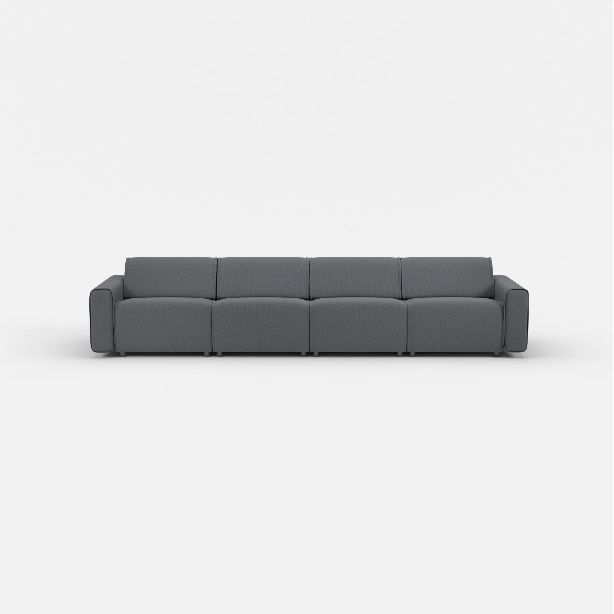 4 Sitzer Sofa Belleform mit breiter Armlehne 2 credoasphalt in Anthrazit von vorne