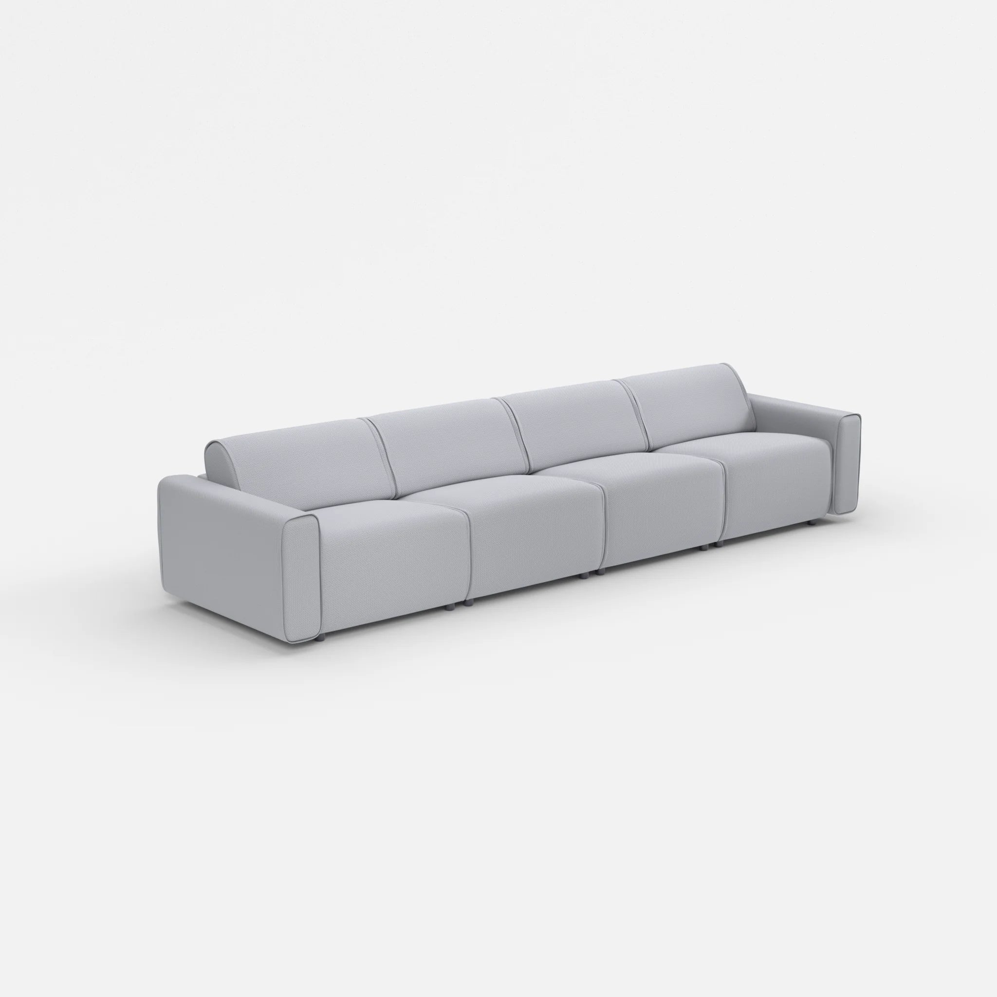 4 Sitzer Sofa Belleform mit breiter Armlehne 2 credochalk in Hellgrau von der Seite