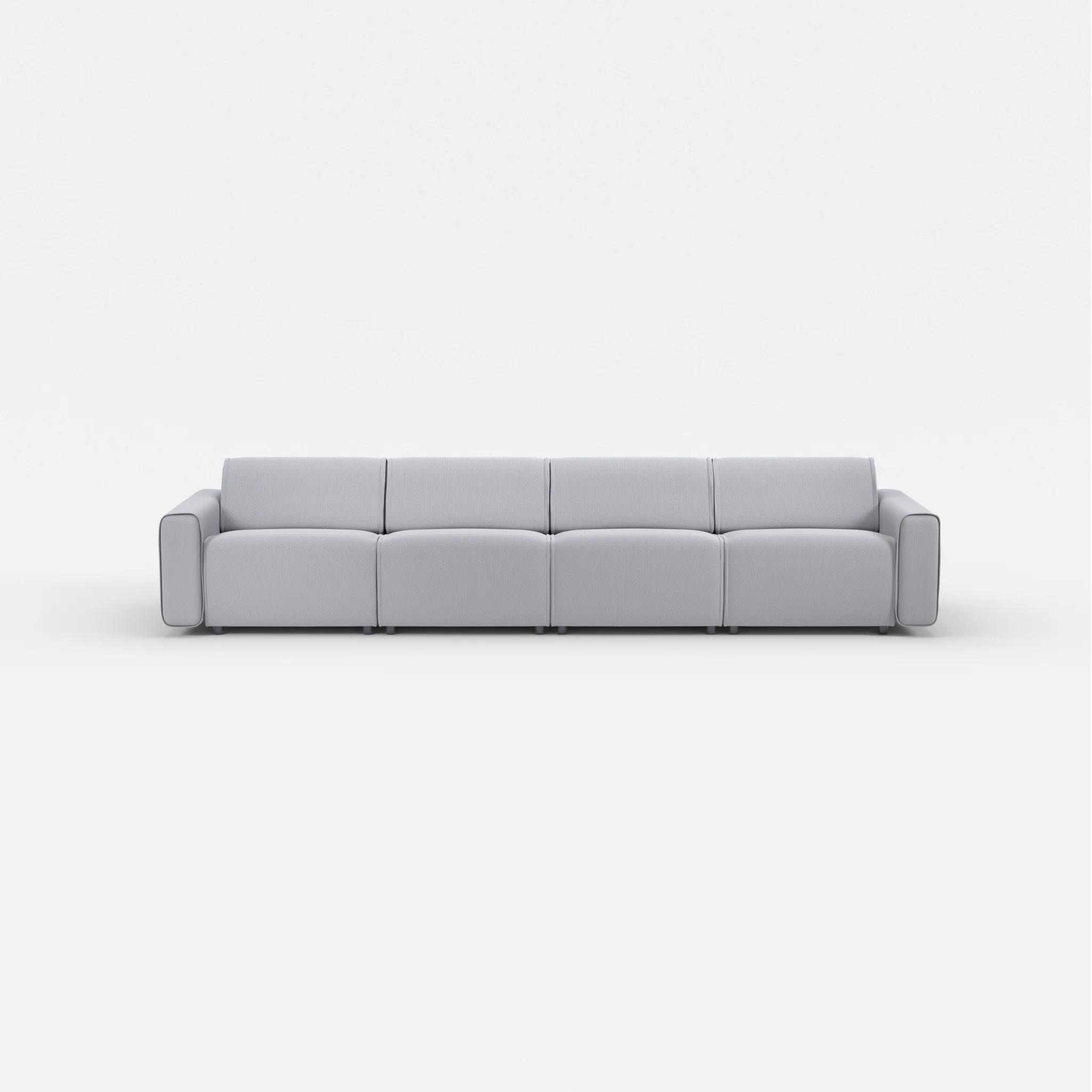 4 Sitzer Sofa Belleform mit breiter Armlehne 2 credochalk in Hellgrau von vorne