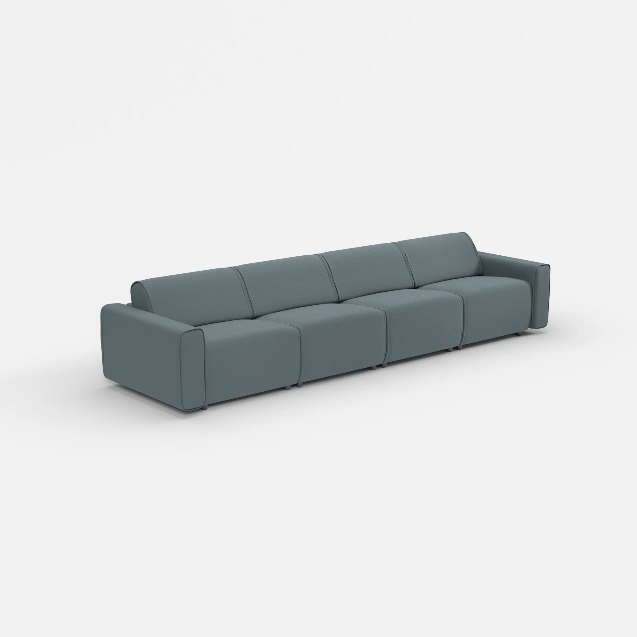 4 Sitzer Sofa Belleform mit breiter Armlehne 2 credojaspis in Türkis von der Seite