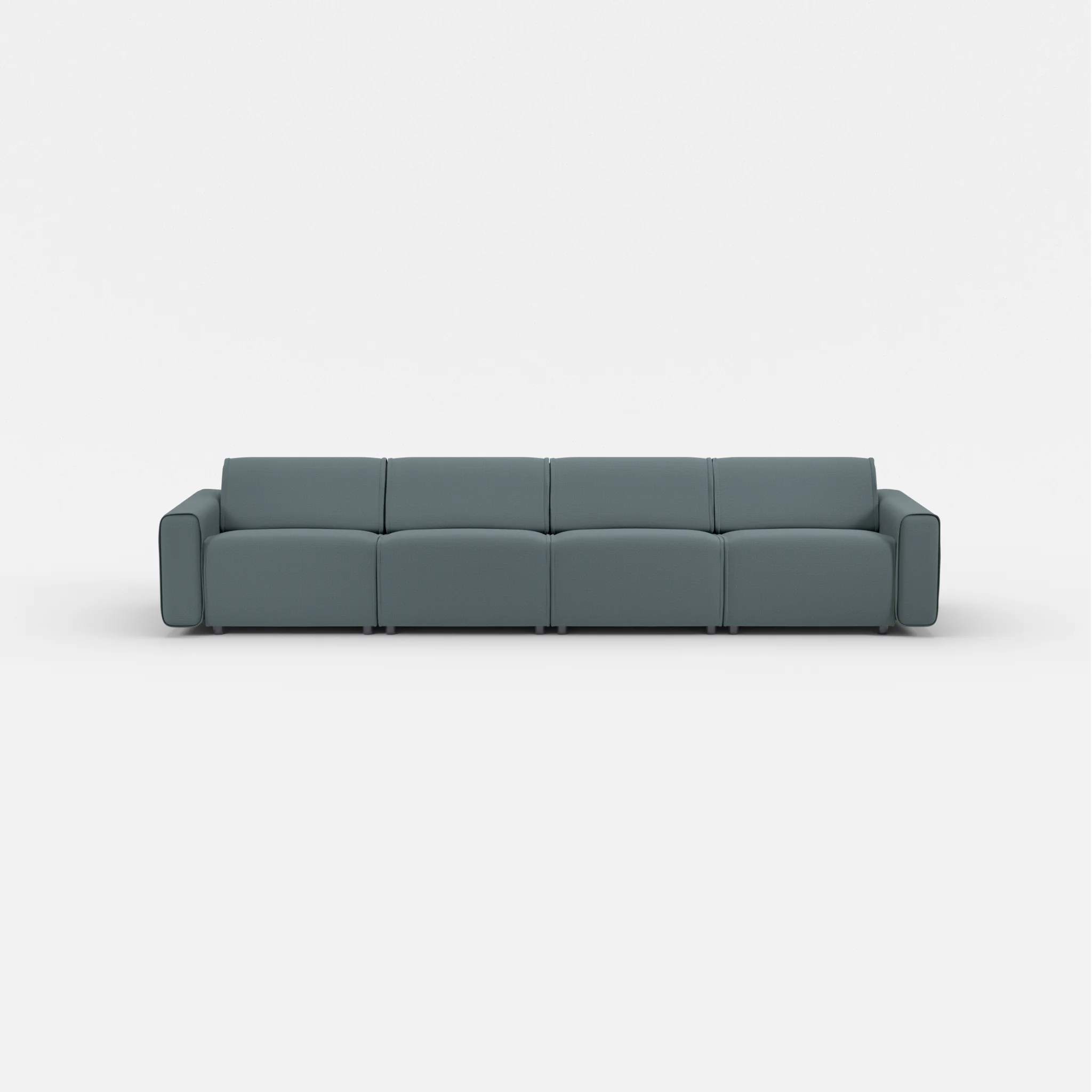 4 Sitzer Sofa Belleform mit breiter Armlehne 2 credojaspis in Türkis von vorne