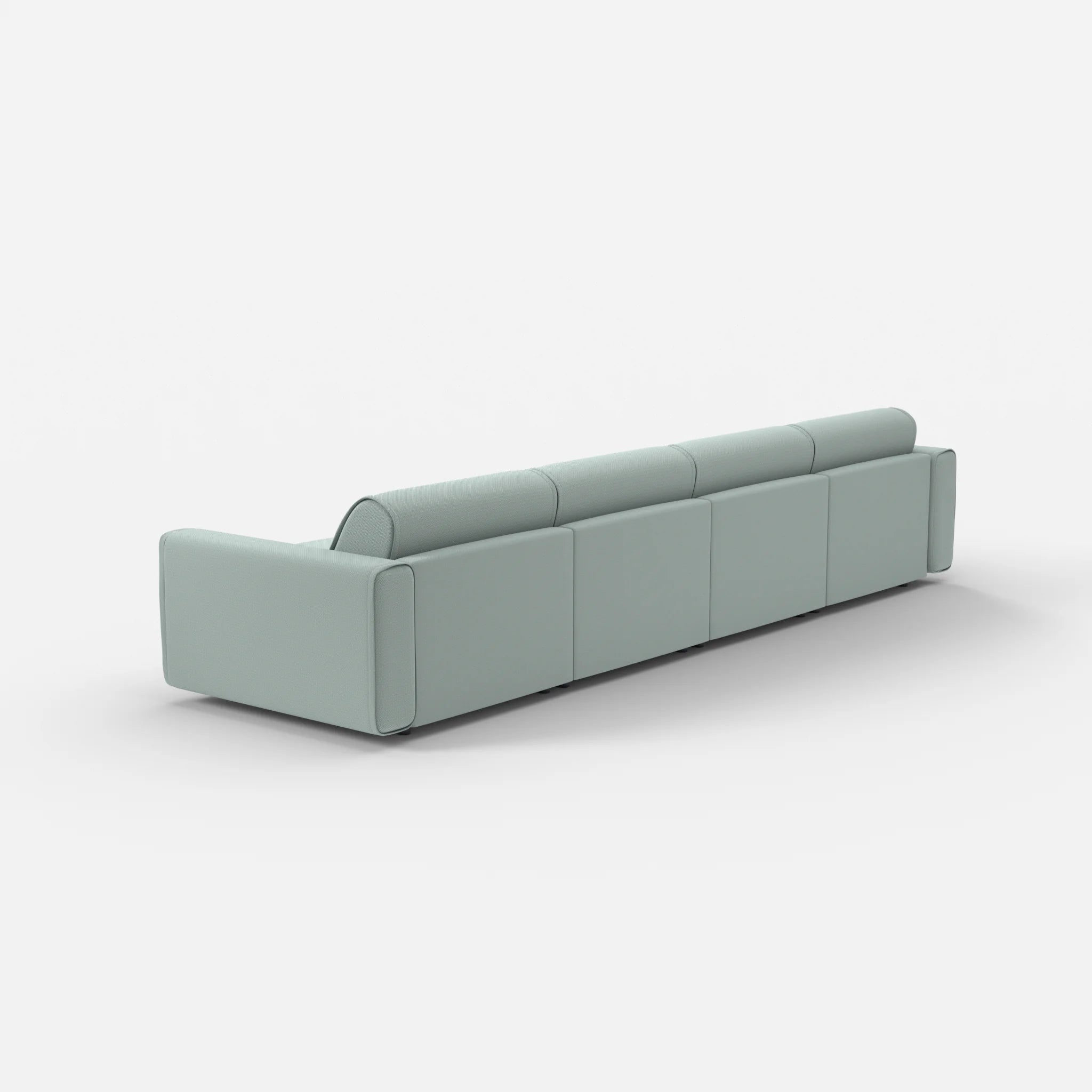 4 Sitzer Sofa Belleform mit breiter Armlehne 2 credolake in Graublau von hinten