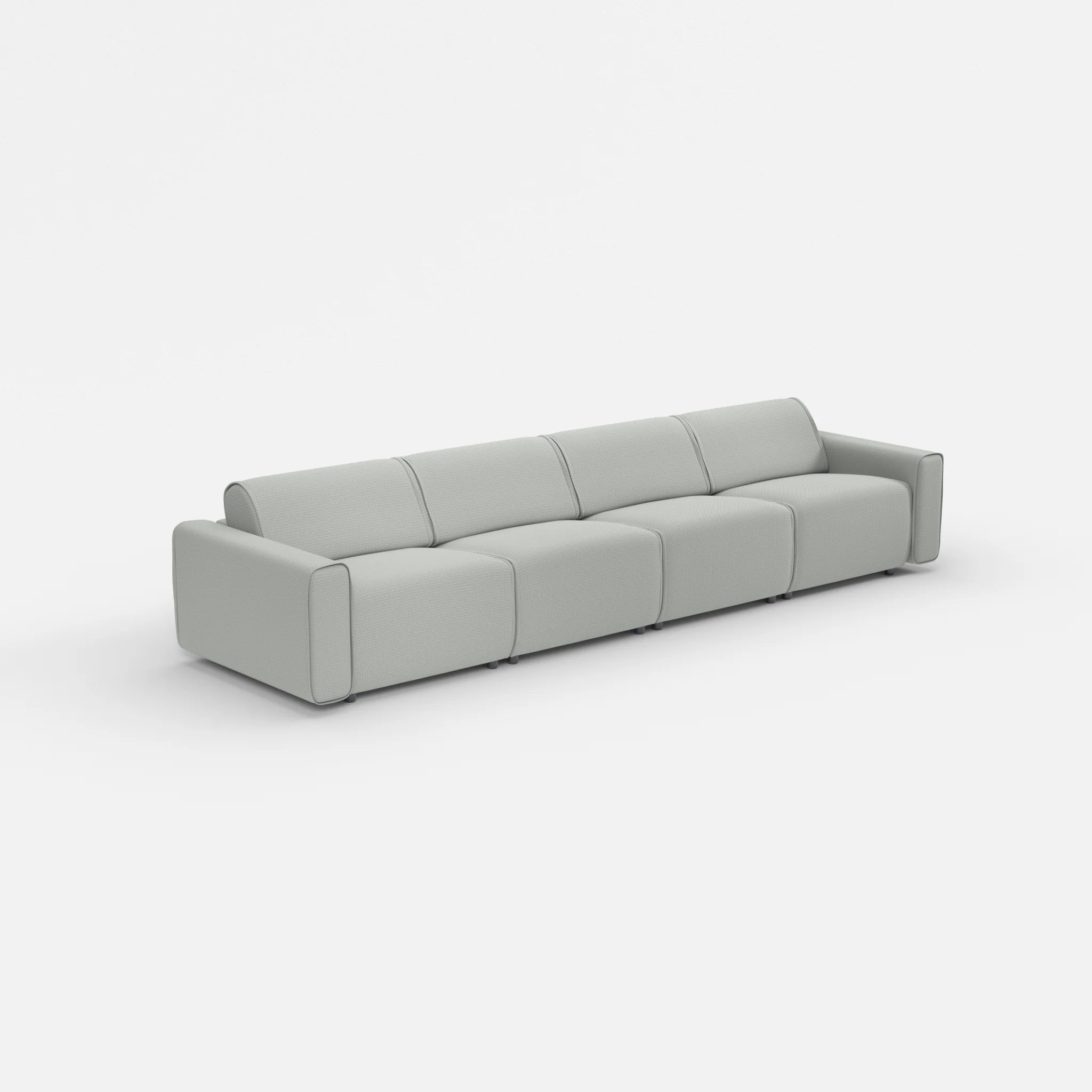 4 Sitzer Sofa Belleform mit breiter Armlehne 2 credopepper in Dunkelgrau von der Seite