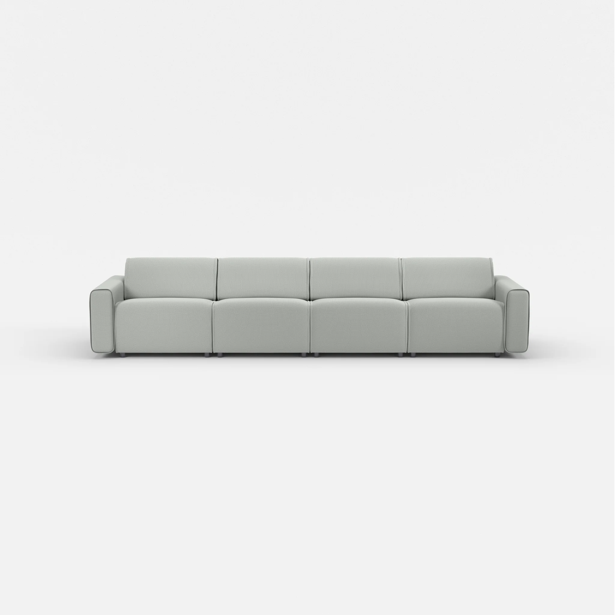 4 Sitzer Sofa Belleform mit breiter Armlehne 2 credopepper in Dunkelgrau von vorne