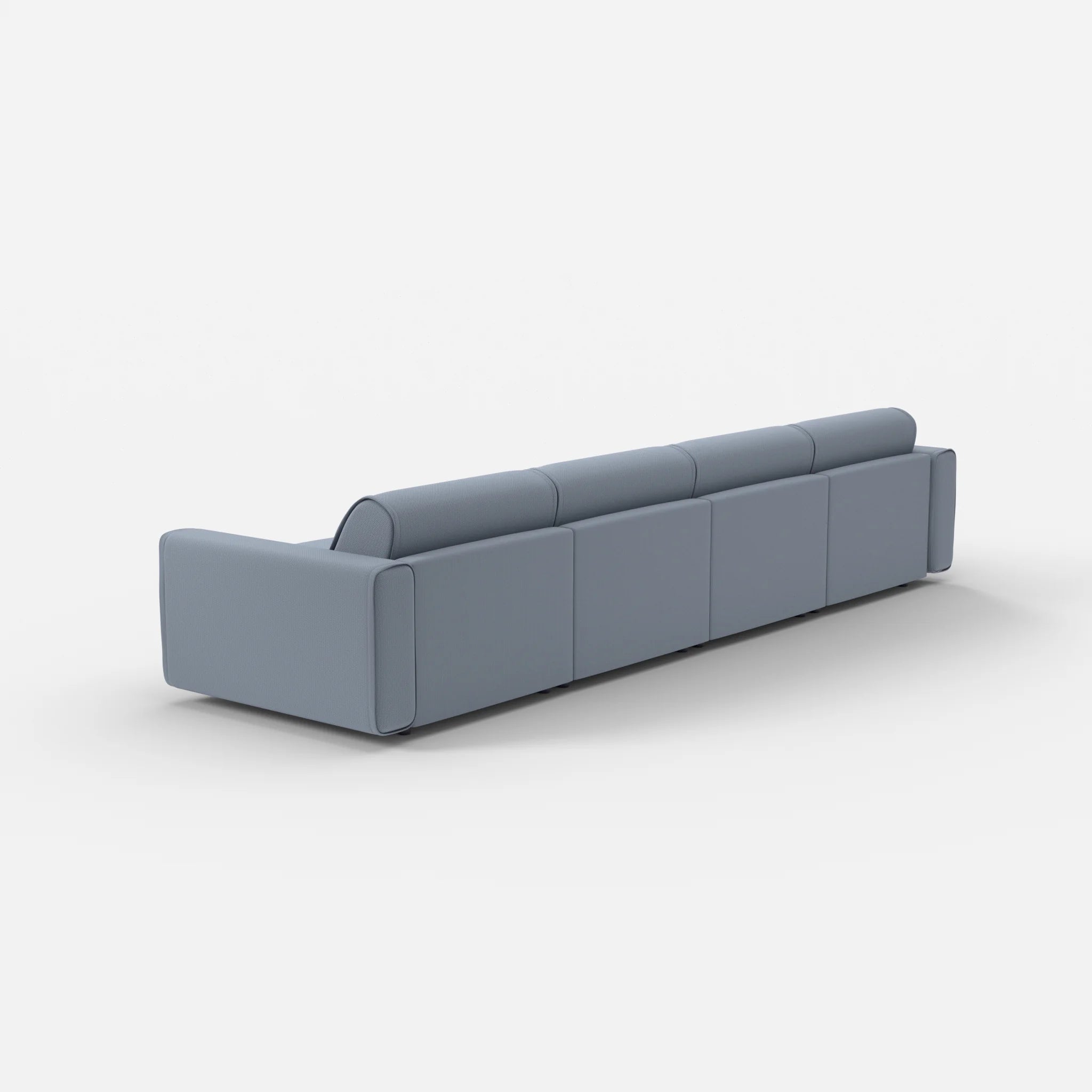 4 Sitzer Sofa Belleform mit breiter Armlehne 2 credosea in Blau von hinten