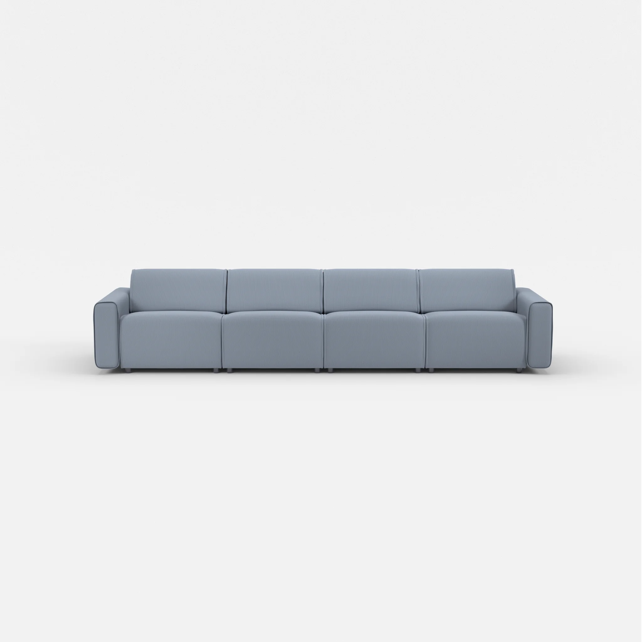 4 Sitzer Sofa Belleform mit breiter Armlehne 2 credosea in Blau von vorne