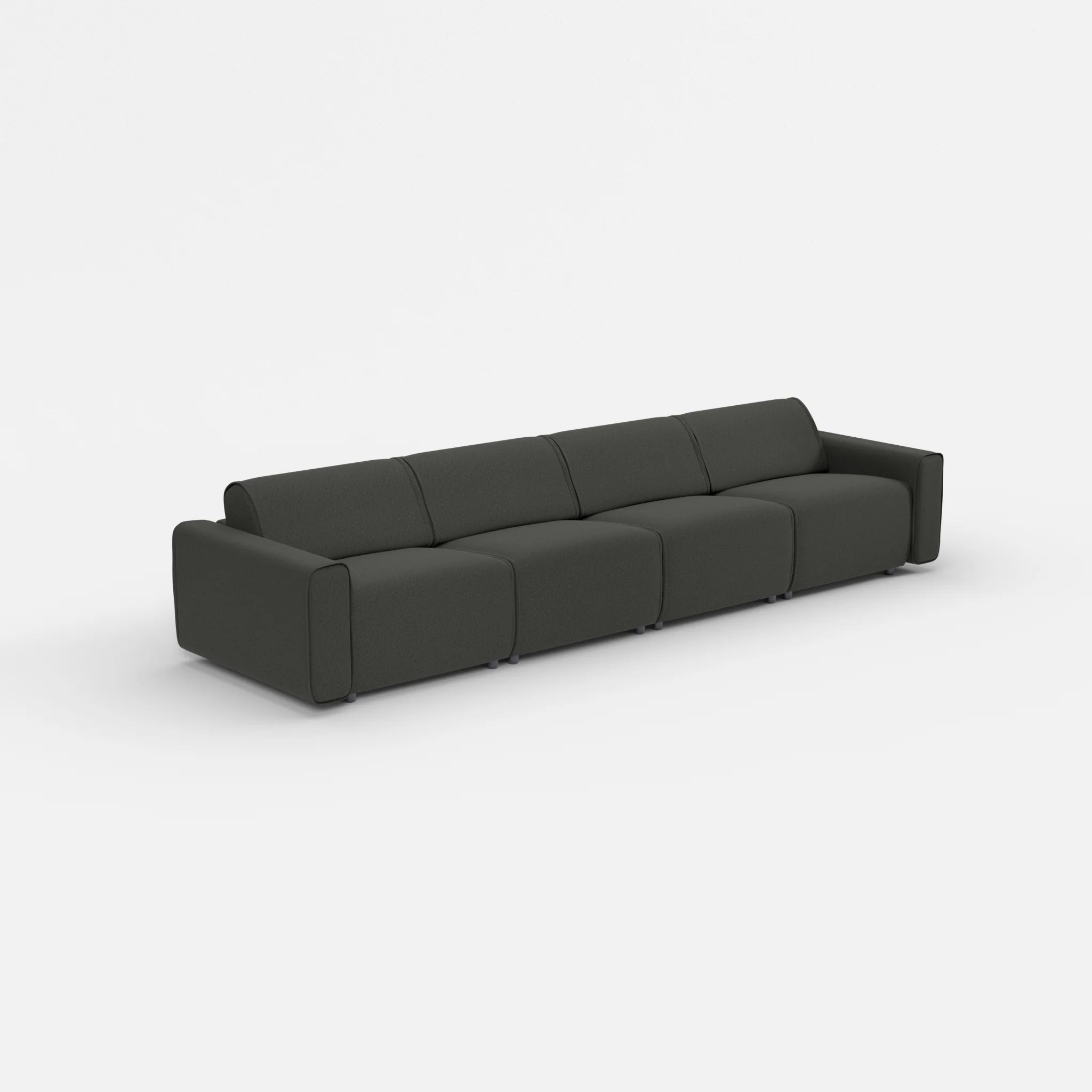 4 Sitzer Sofa Belleform mit breiter Armlehne 2 dama0002 in Anthrazit von der Seite