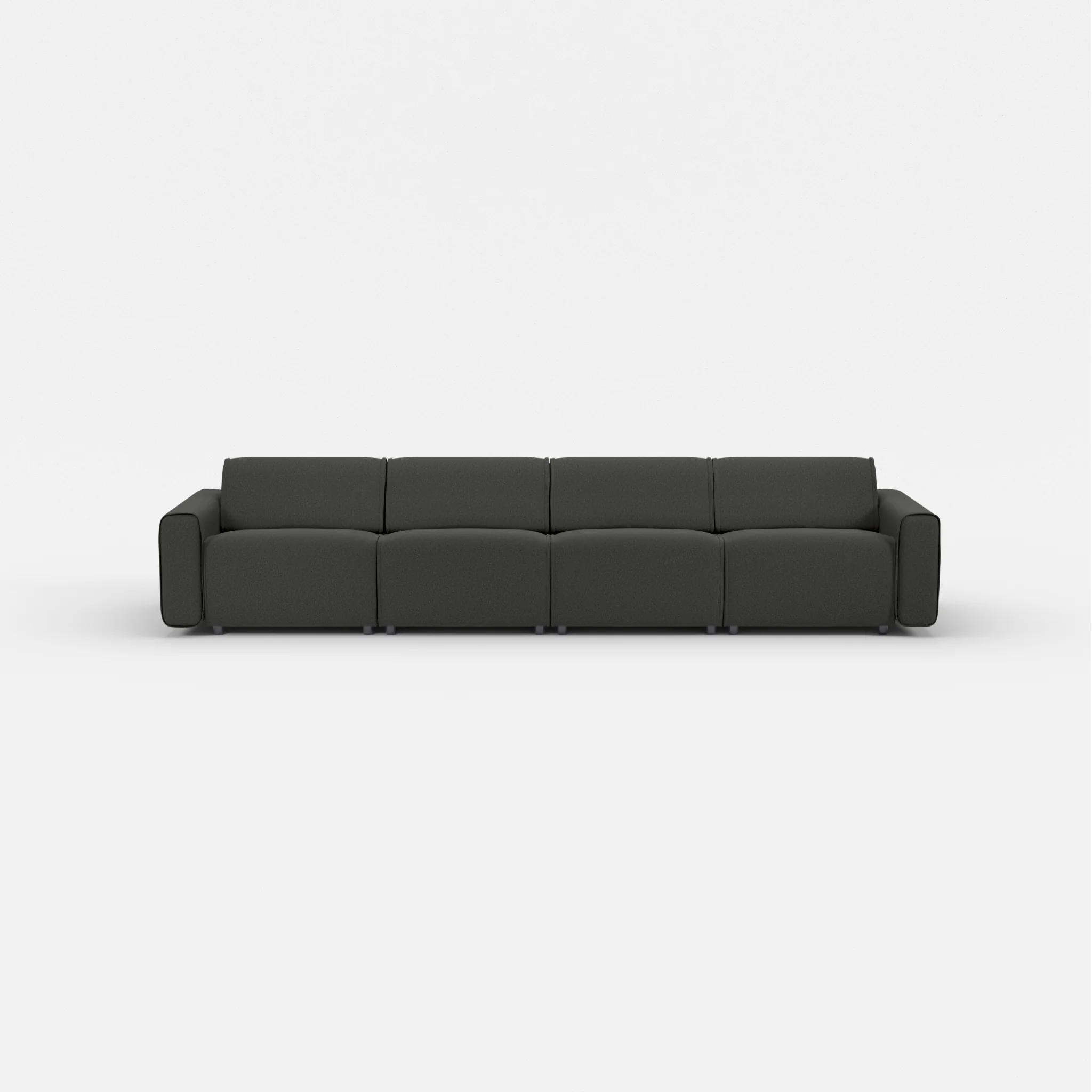 4 Sitzer Sofa Belleform mit breiter Armlehne 2 dama0002 in Anthrazit von vorne