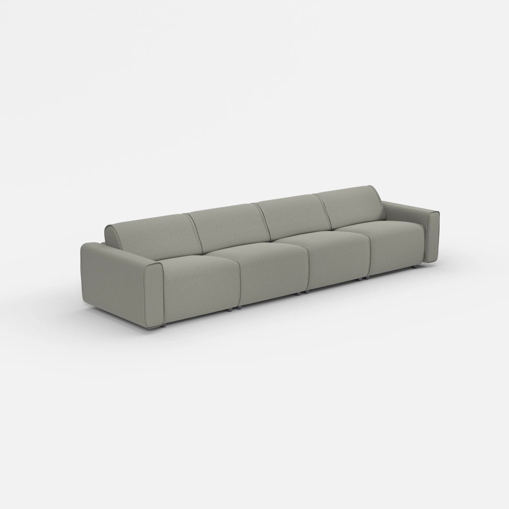 4 Sitzer Sofa Belleform mit breiter Armlehne 2 dama0003 in Mittelgrau von der Seite
