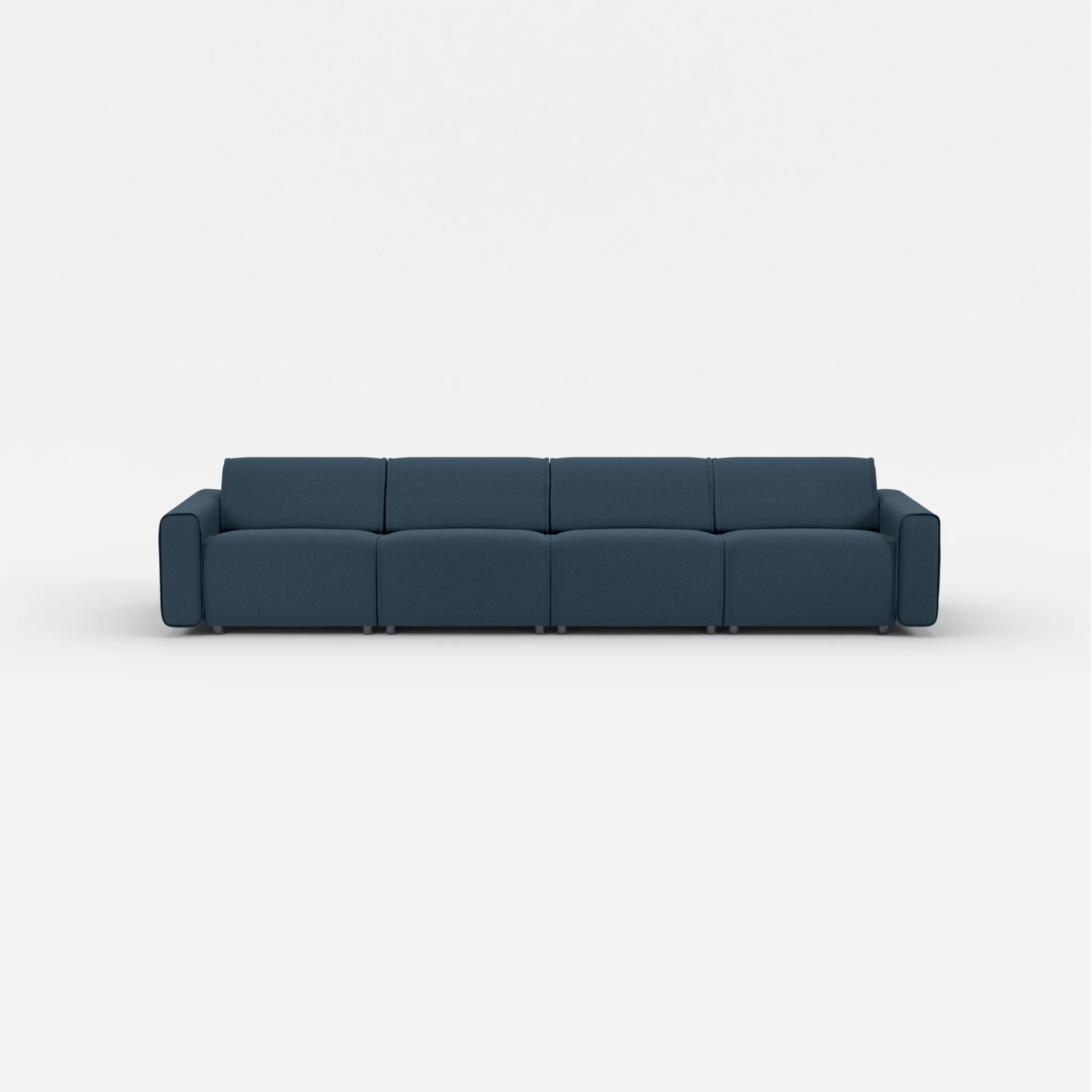 4 Sitzer Sofa Belleform mit breiter Armlehne 2 dama0014 in Dunkelblau von vorne
