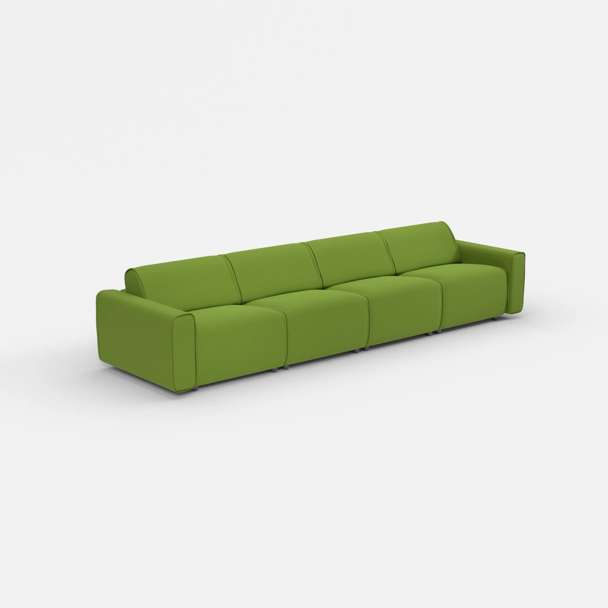 4 Sitzer Sofa Belleform mit breiter Armlehne 2 dama0027 in Grün von der Seite