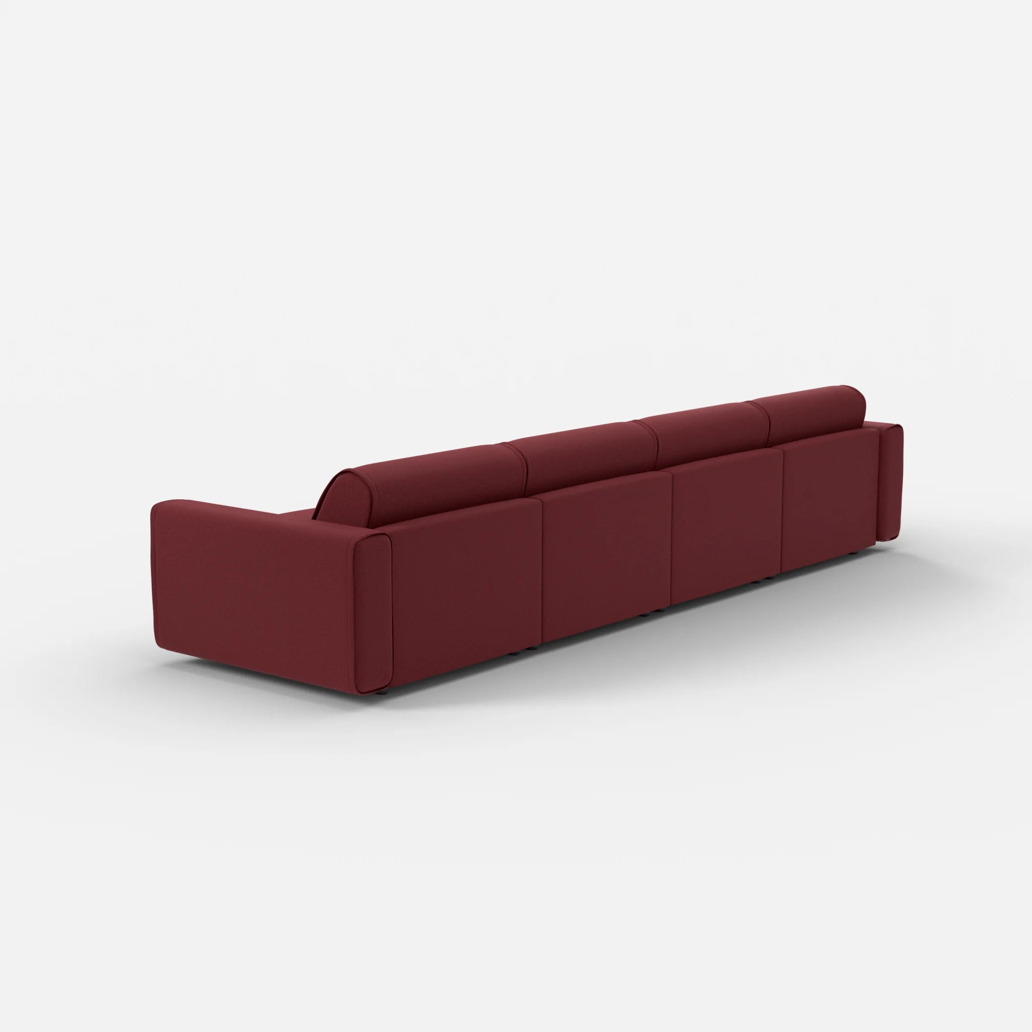 4 Sitzer Sofa Belleform mit breiter Armlehne 2 dama0034 in Bordeaux von hinten