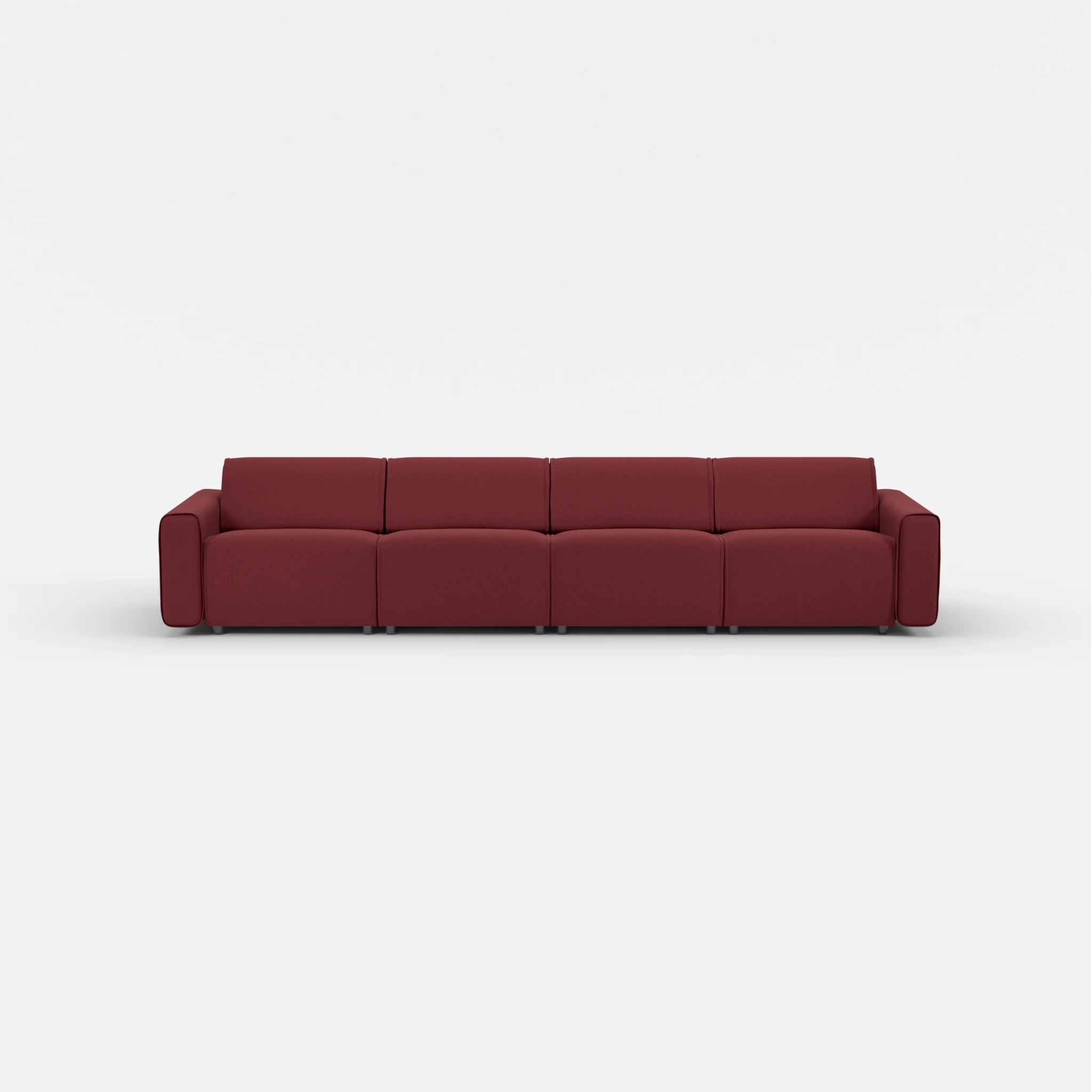 4 Sitzer Sofa Belleform mit breiter Armlehne 2 dama0034 in Bordeaux von vorne