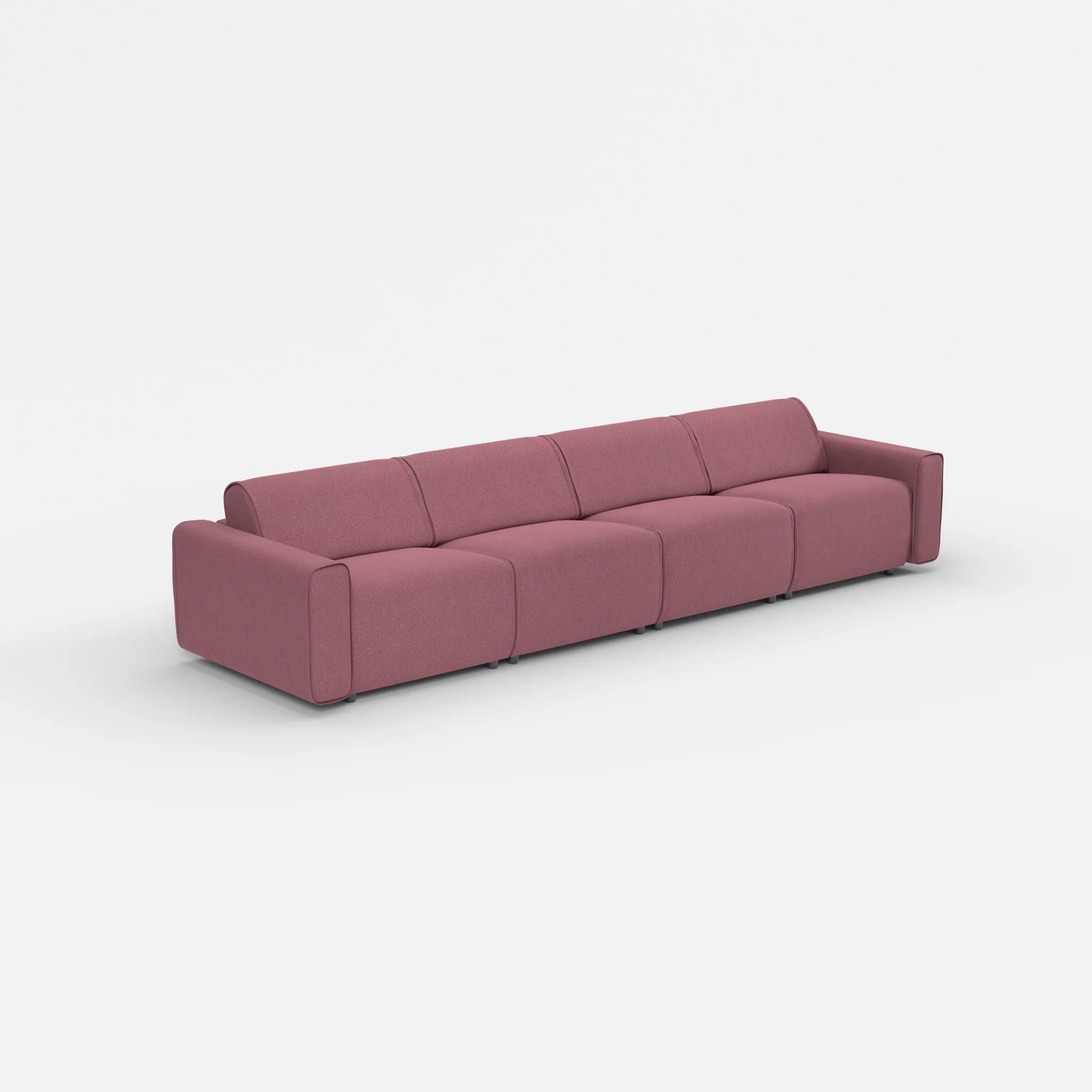 4 Sitzer Sofa Belleform mit breiter Armlehne 2 dama0041 in Violett von der Seite