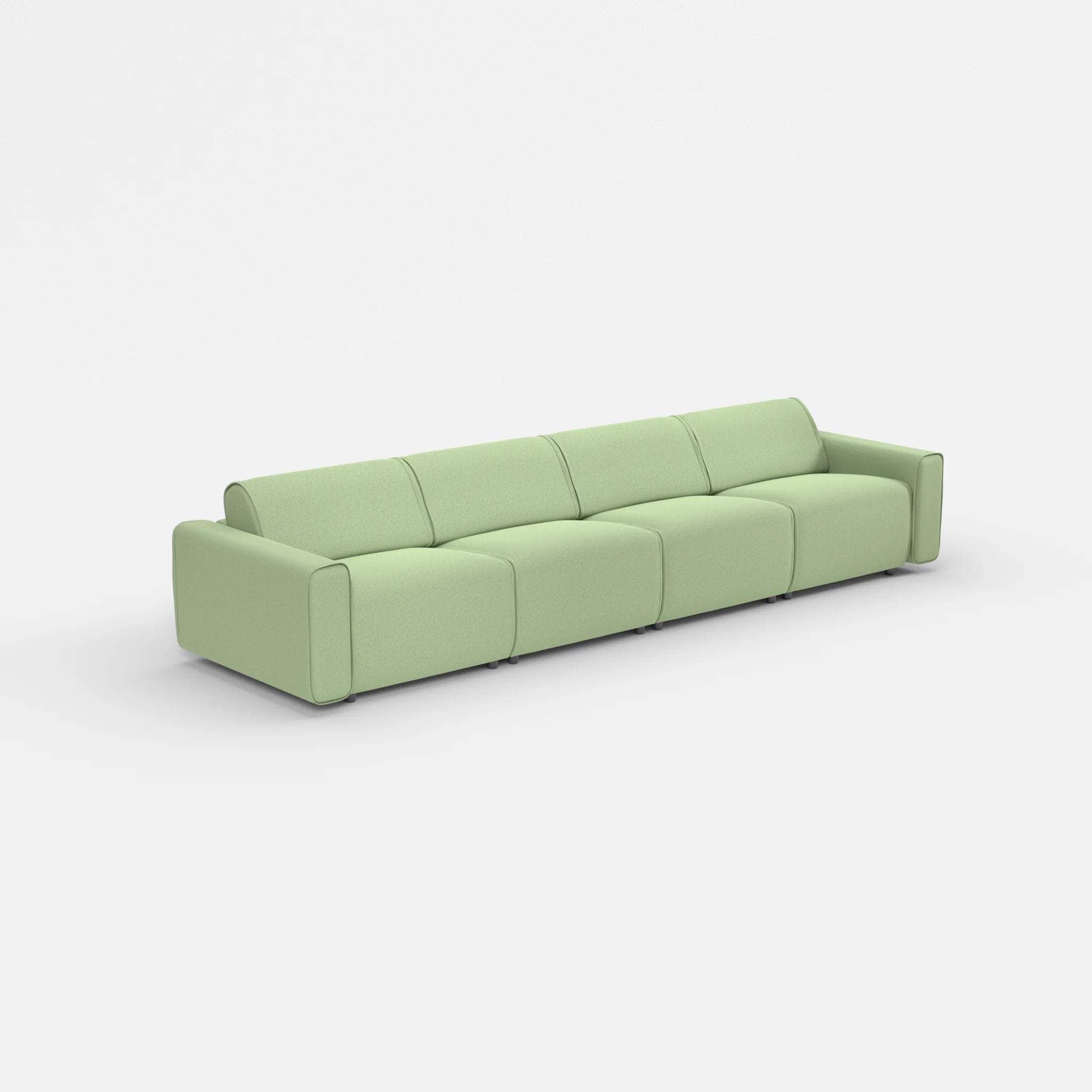 4 Sitzer Sofa Belleform mit breiter Armlehne 2 dama0042 in Hellgrün von der Seite