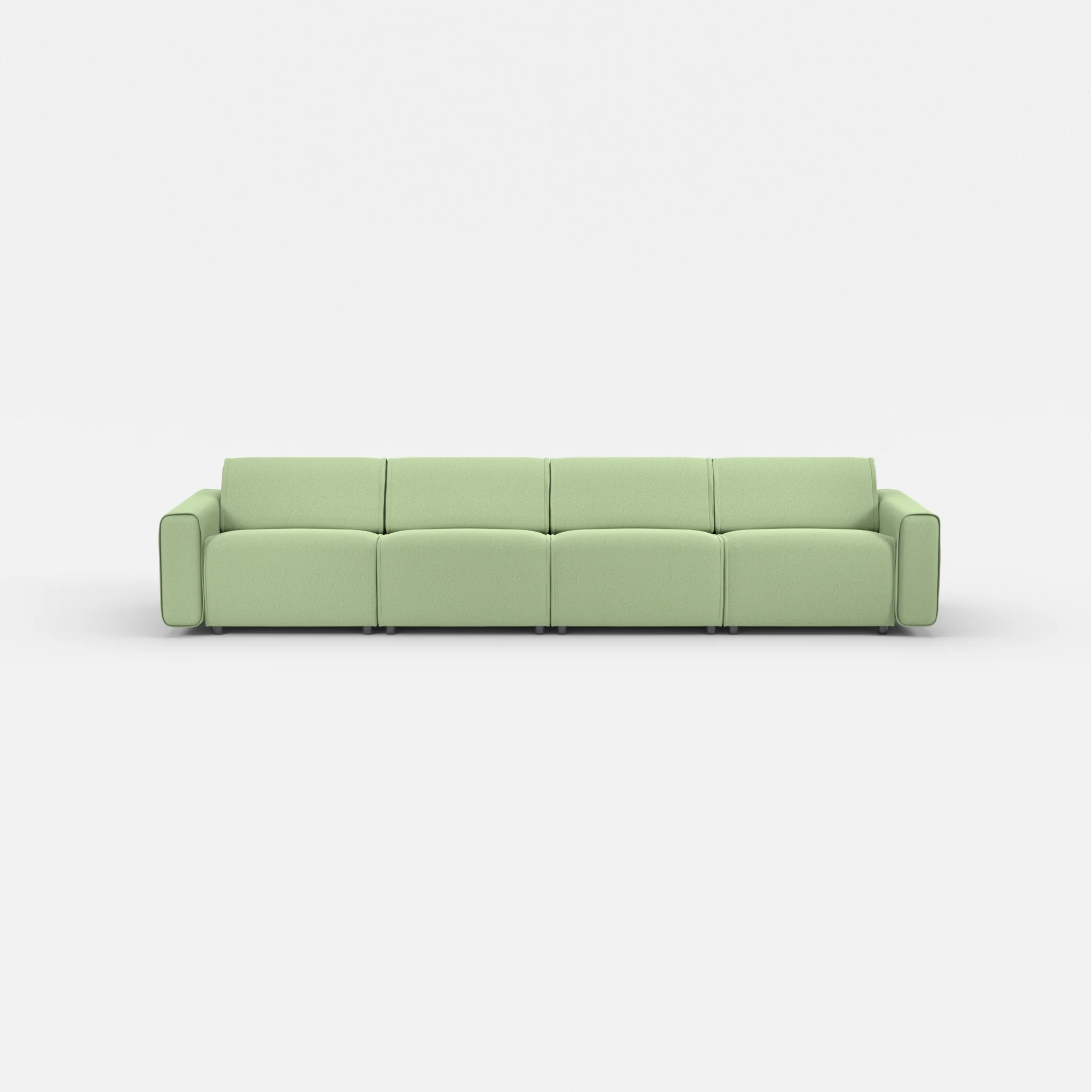 4 Sitzer Sofa Belleform mit breiter Armlehne 2 dama0042 in Hellgrün von vorne