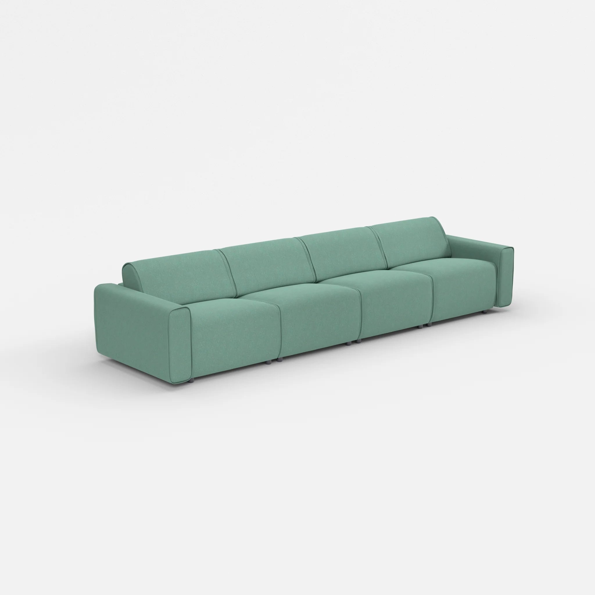 4 Sitzer Sofa Belleform mit breiter Armlehne 2 dama0045 in Türkis von der Seite