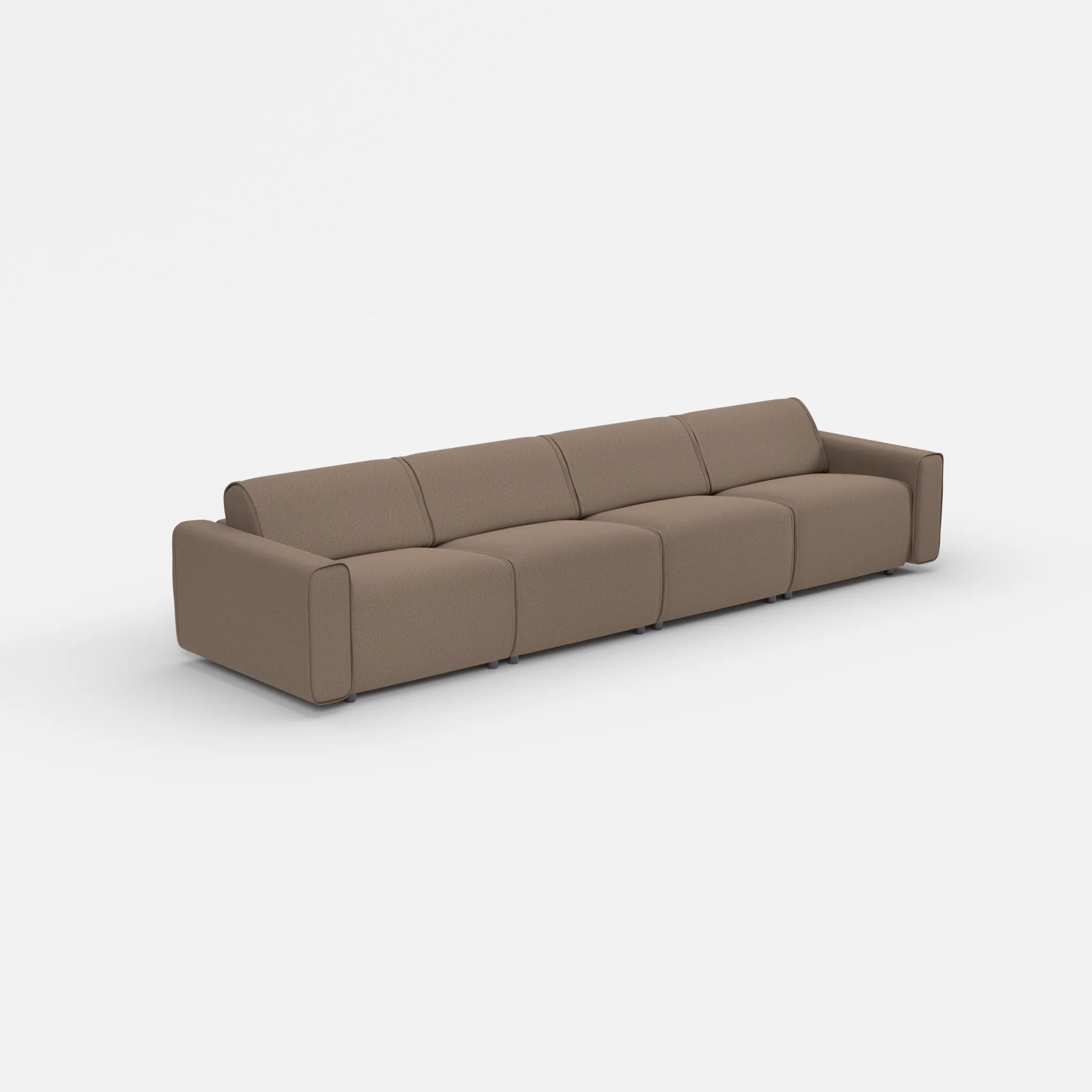 4 Sitzer Sofa Belleform mit breiter Armlehne 2 dama0051 in Braun von der Seite