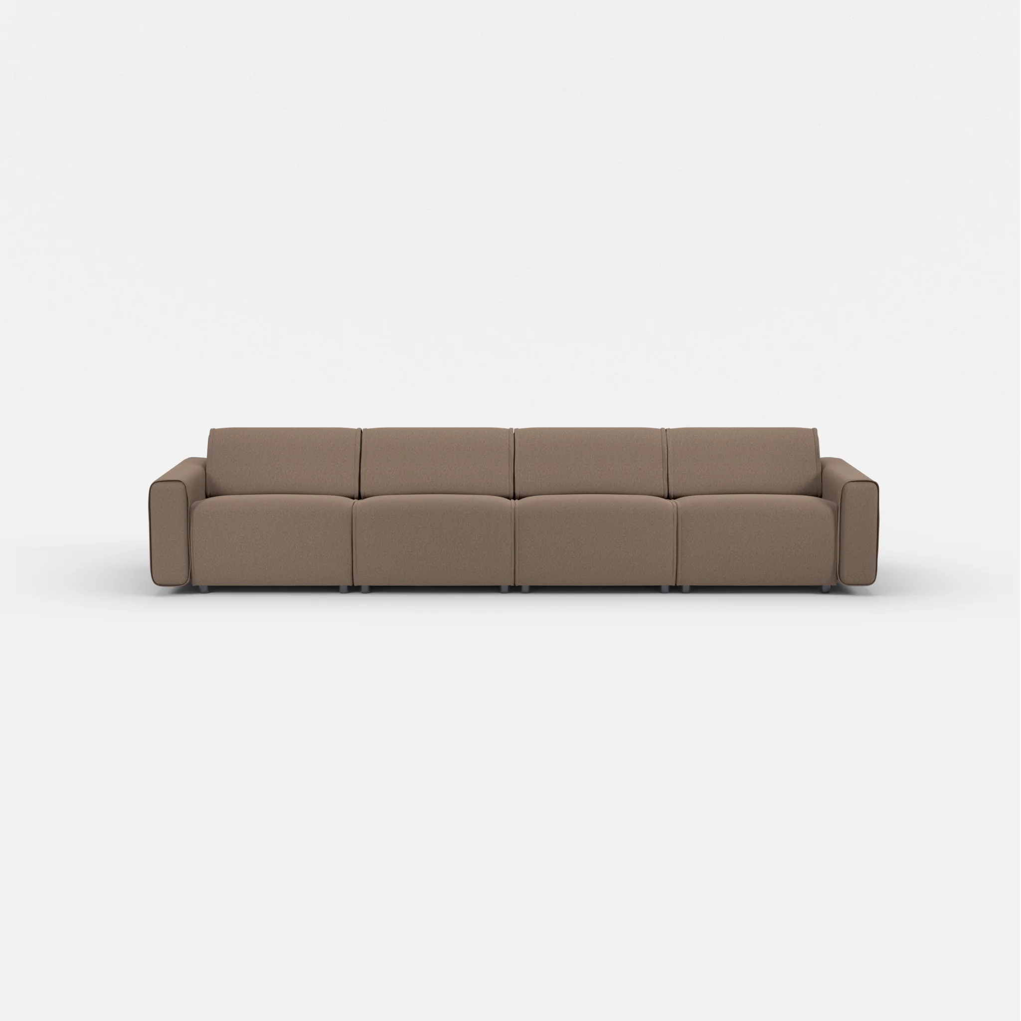 4 Sitzer Sofa Belleform mit breiter Armlehne 2 dama0051 in Braun von vorne
